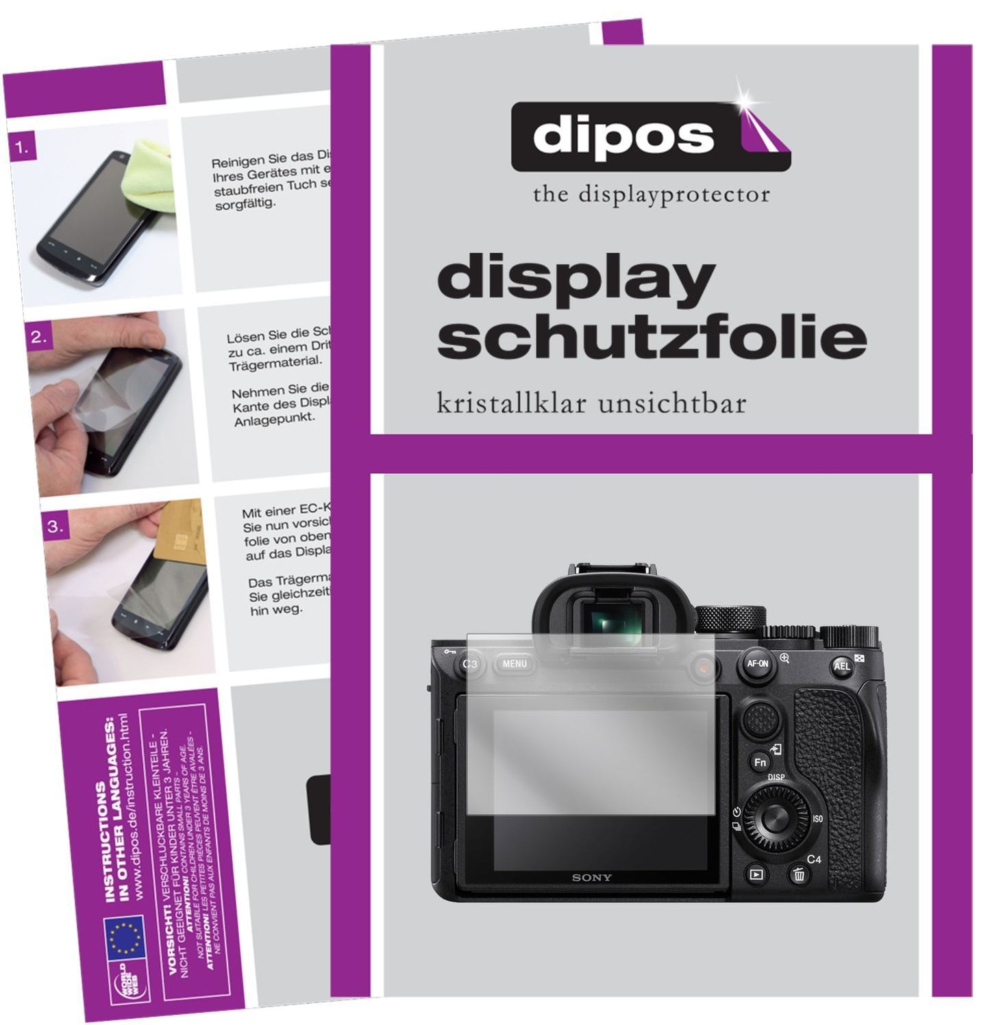 6x Schutzfolie klar für Sony A7R IV Display-Schutz (1)