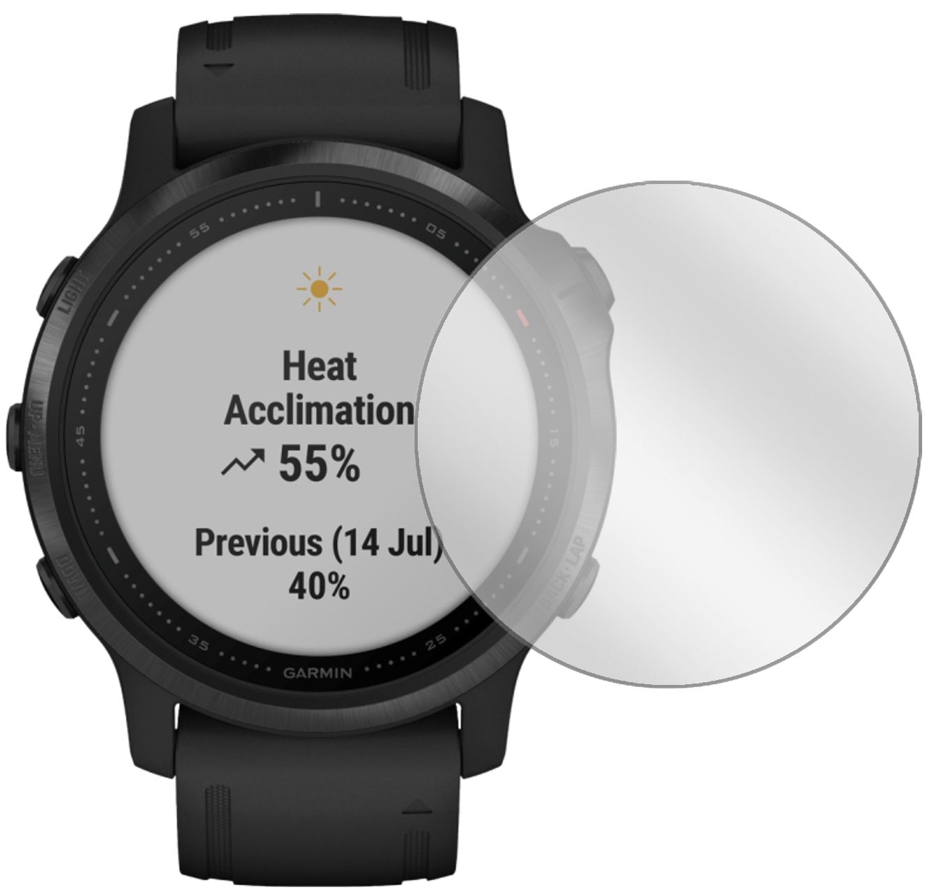 2x Schutzfolie klar für Garmin fenix 6S Pro Displa (2)