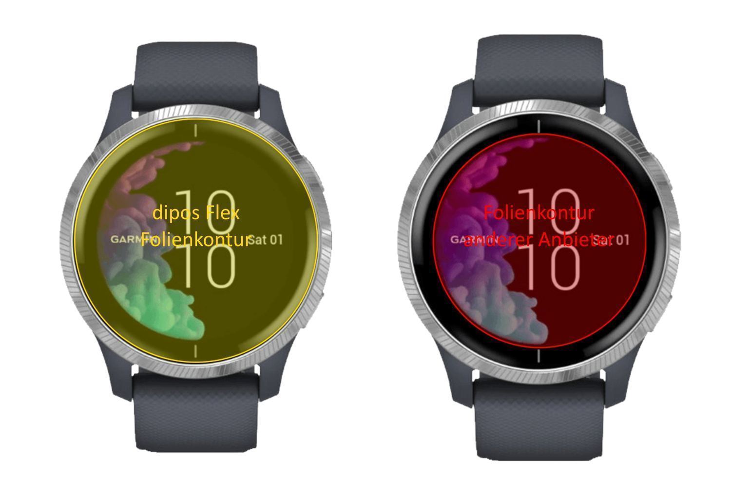 2x 3D Full Cover Schutzfolie für Garmin Venu (43mm (2)