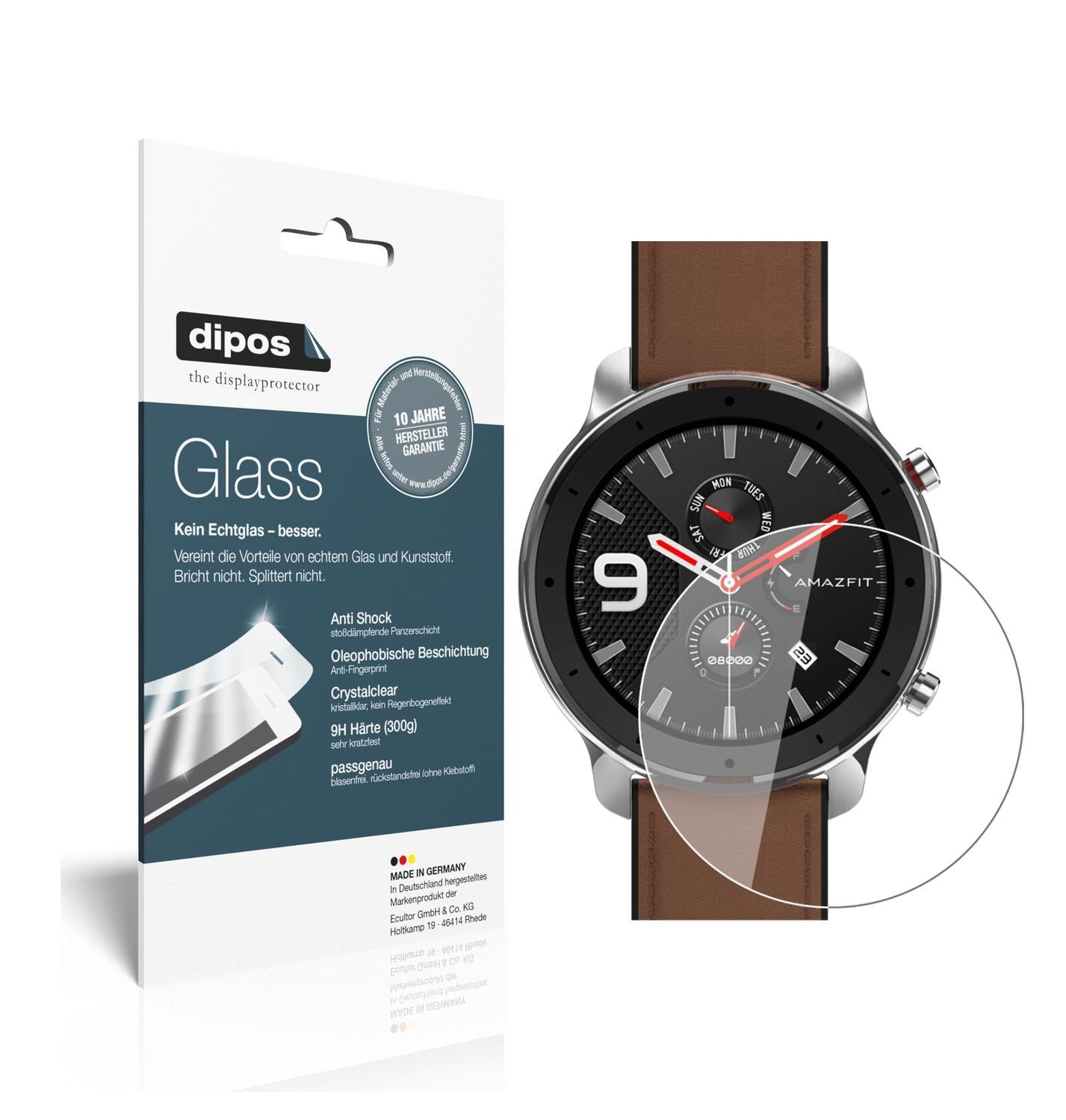 2x 9H Schutzfolie für Amazfit GTR 42mm Smartwatch  (1)