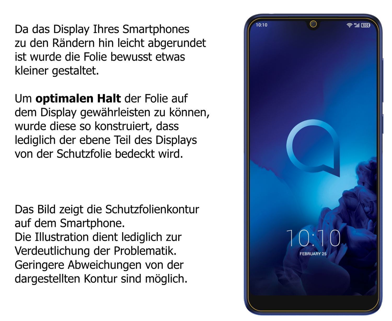 1x 9H Schutzfolie für Alcatel 3L Panzerfolie (3)