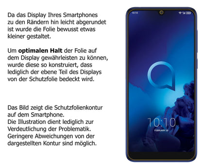 1x 9H Schutzfolie für Alcatel 3L Panzerfolie (3)