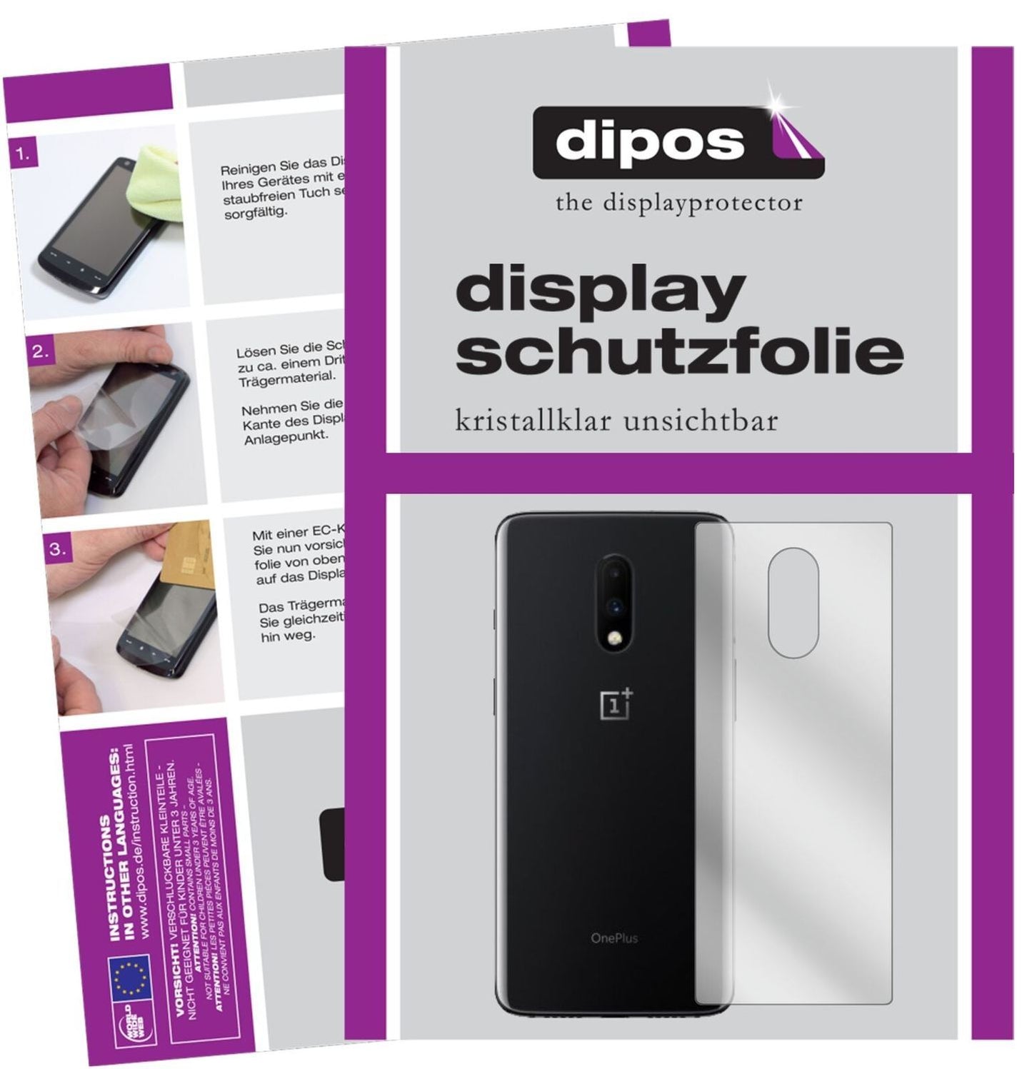 1x Schutzfolie klar für OnePlus 7 Rückseite Displa (1)