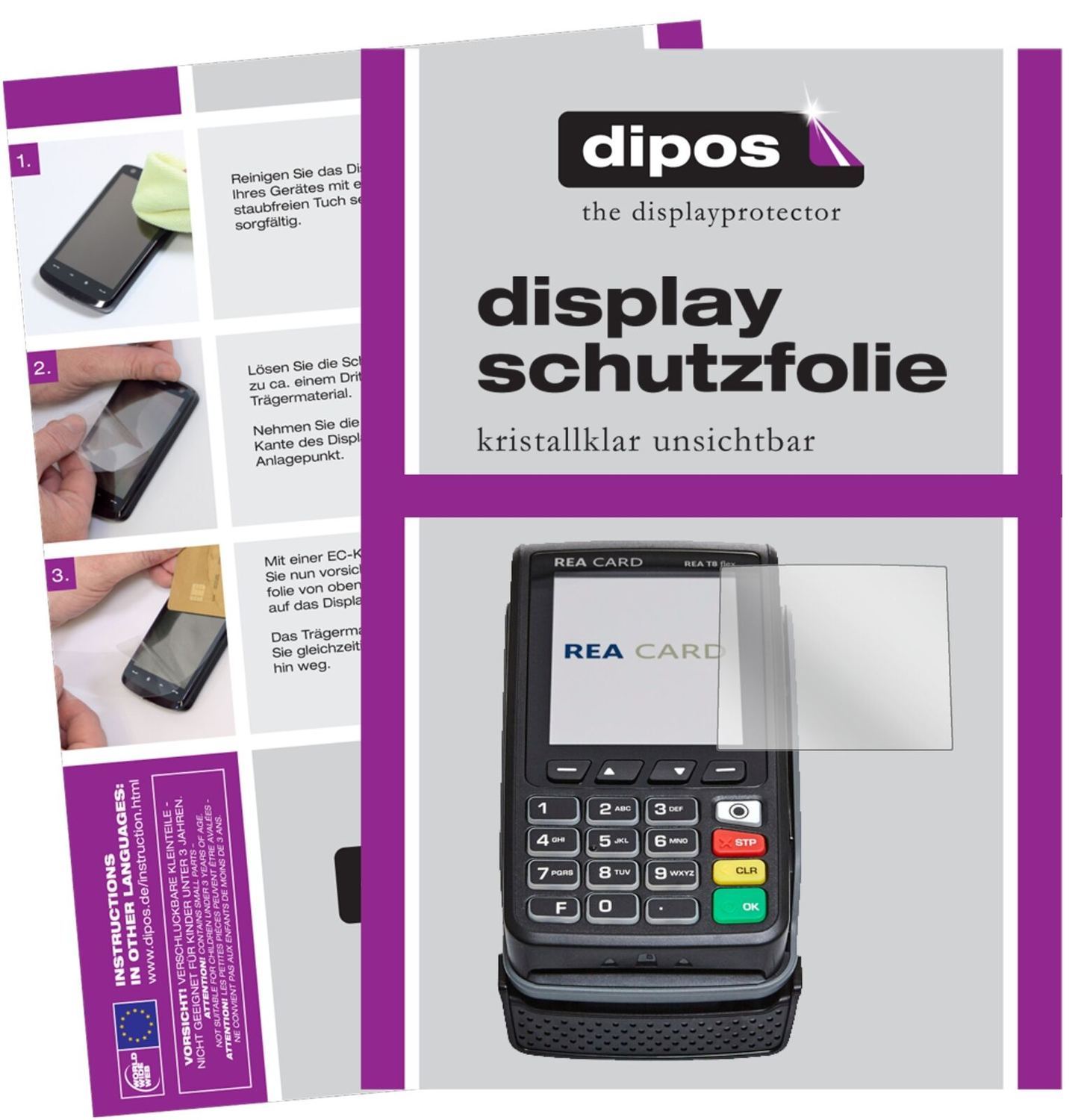 5x Schutzfolie klar für REA CARD T8 flex Terminal  (2)