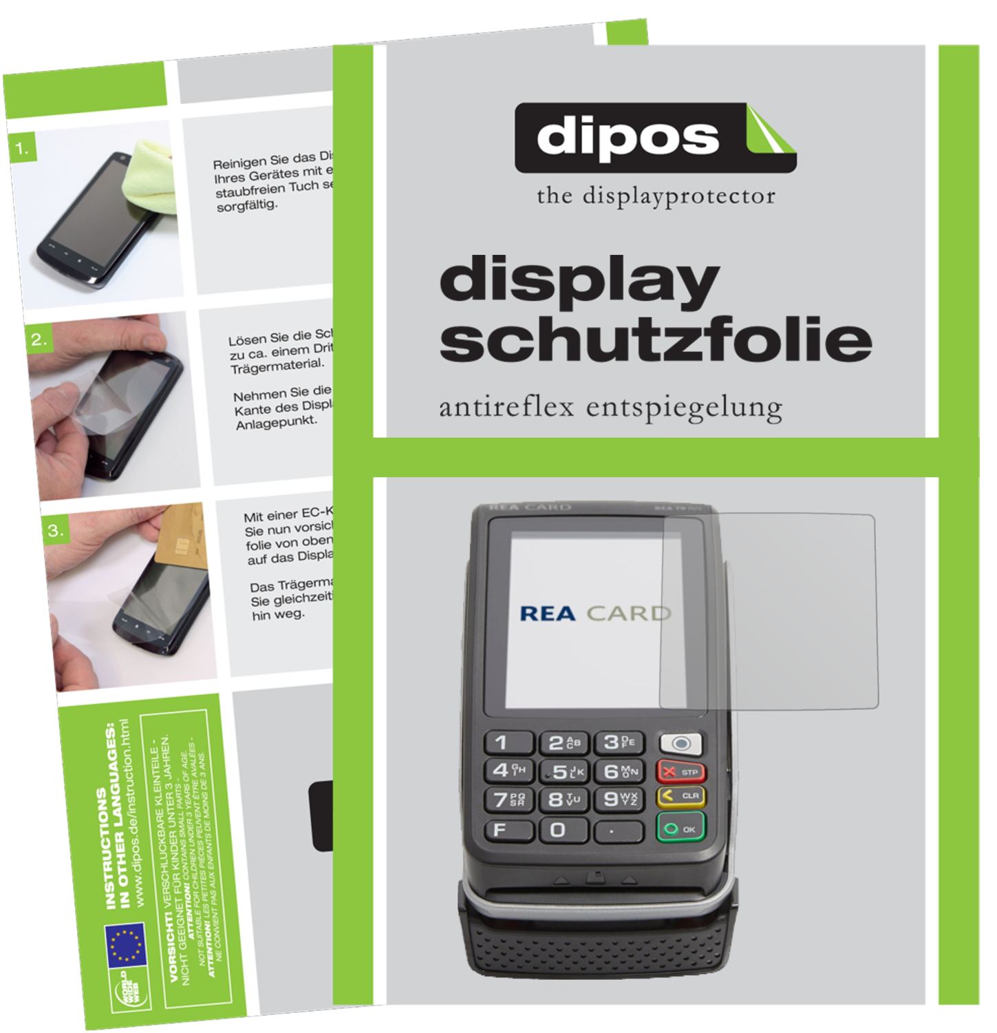 2x Schutzfolie matt für REA CARD T9 flex Terminal  (1)
