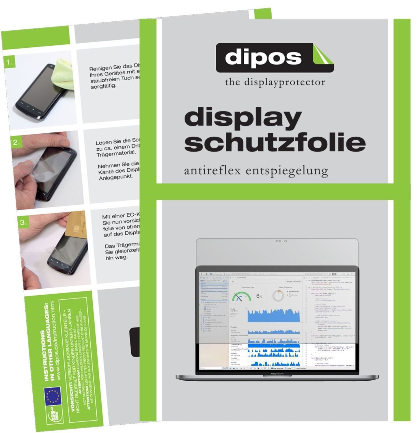 1x Schutzfolie matt für Apple MacBook Pro 15 Zoll  (2)