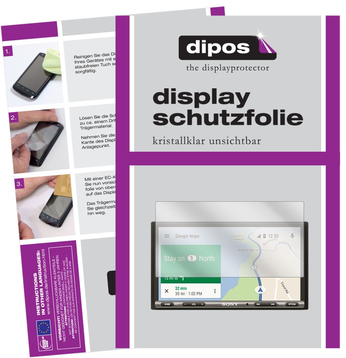 5x Schutzfolie klar für Sony XAV-AX3005 Auto-Radio (2)