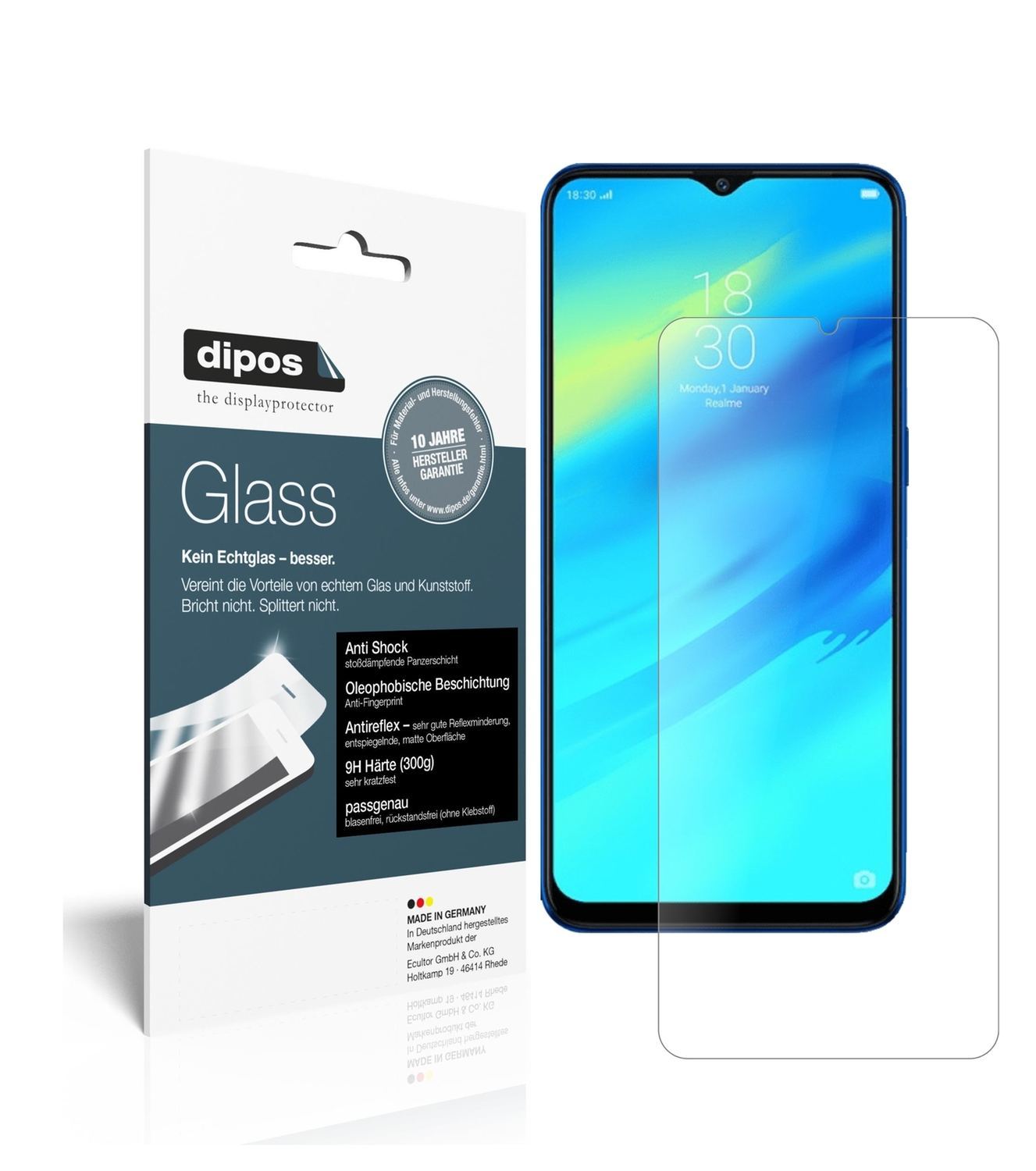 2x 9H Schutzfolie matt für Oppo Realme C2 Panzerfo (1)