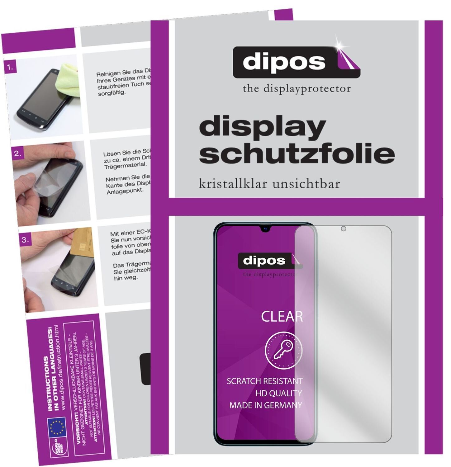 5x Schutzfolie klar für Samsung Galaxy A70 Display (2)