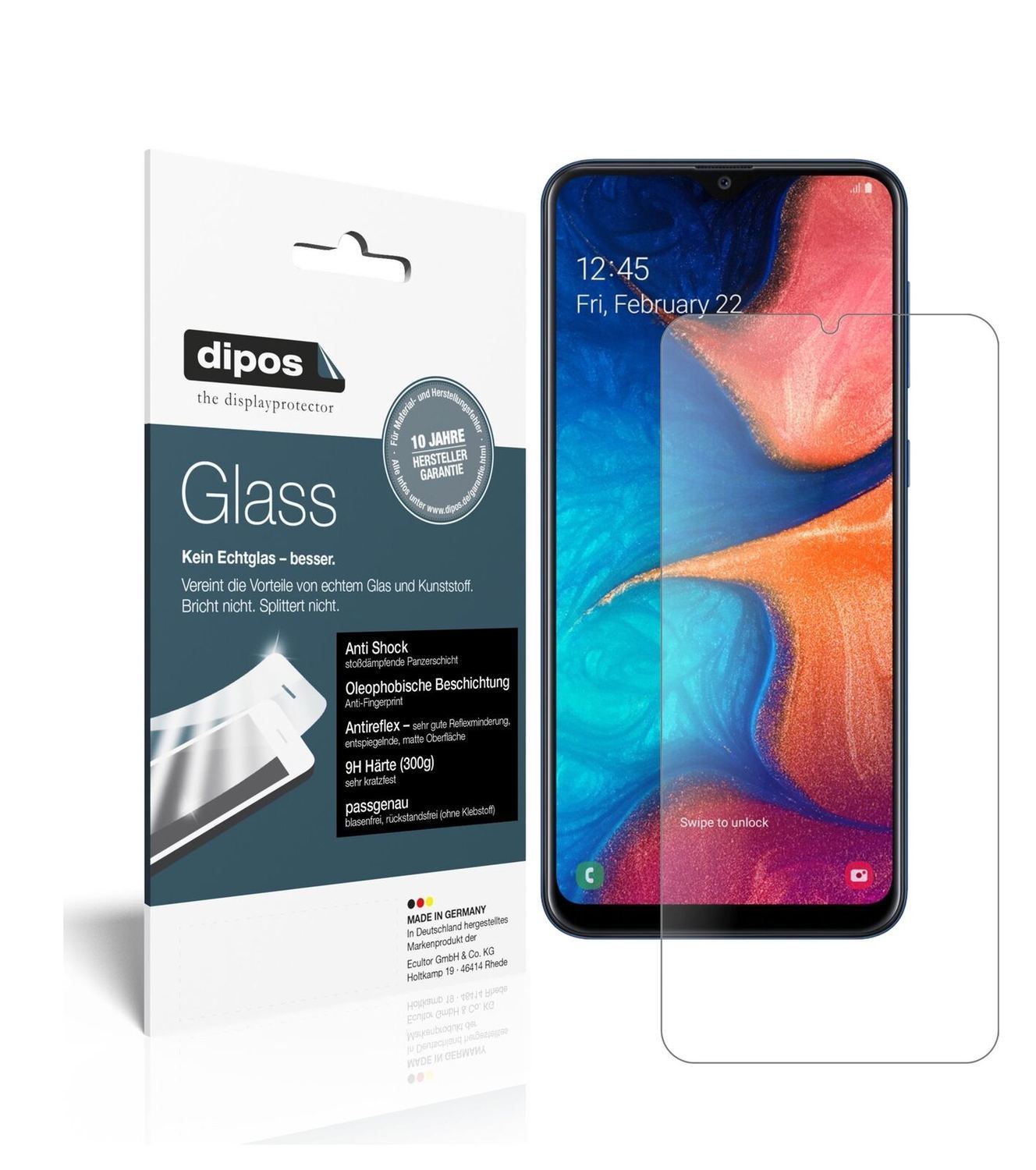 1x 9H Schutzfolie matt für Samsung Galaxy A20e Pan (2)