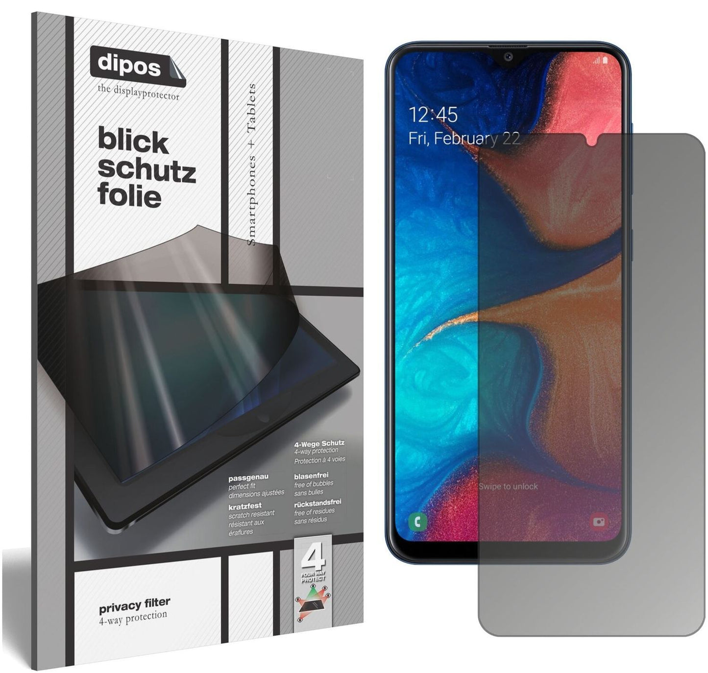 Blickschutzfolie für Samsung Galaxy A20e matt Schu (2)