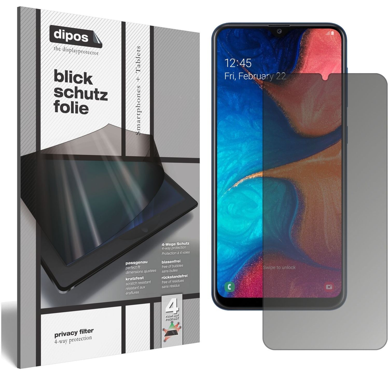Blickschutzfolie für Samsung Galaxy A20e matt Schu (2)