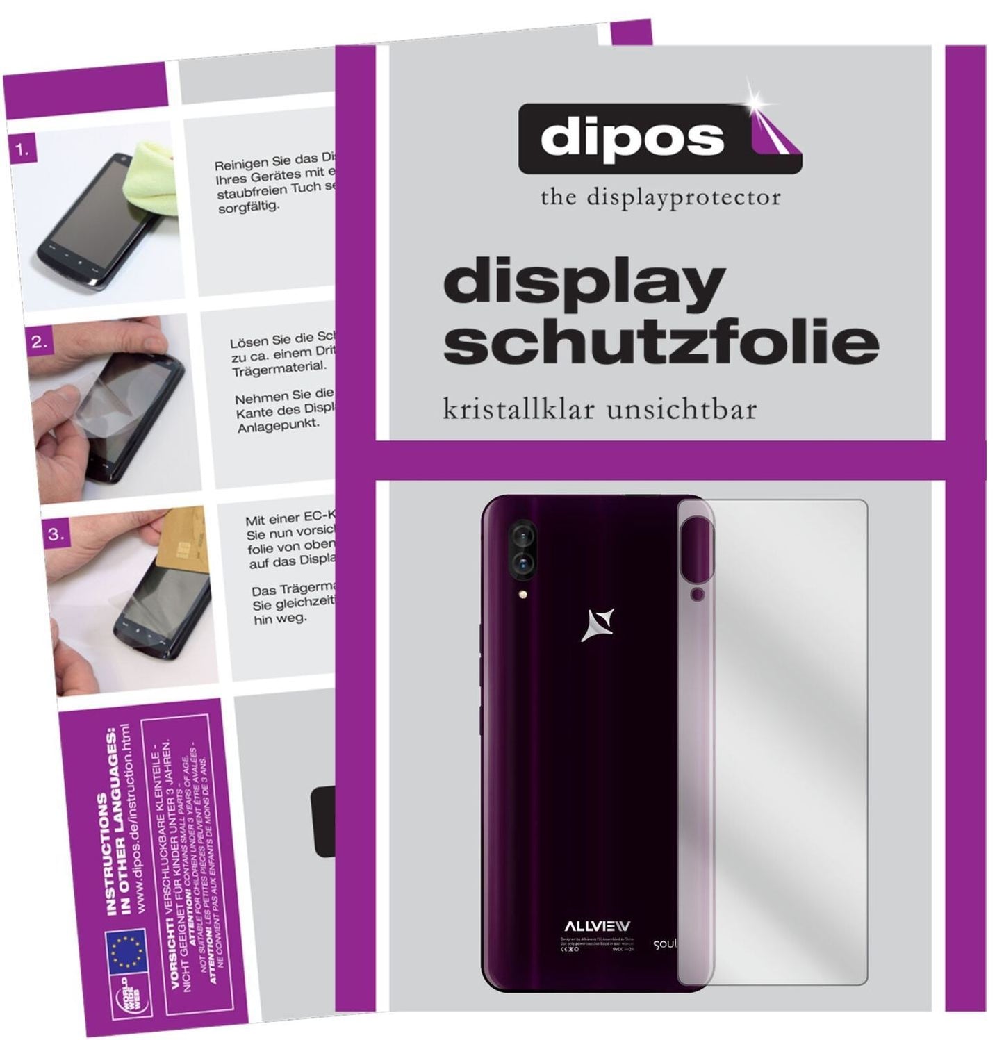 5x Schutzfolie klar für Allview Soul X6 Xtreme Rüc (2)