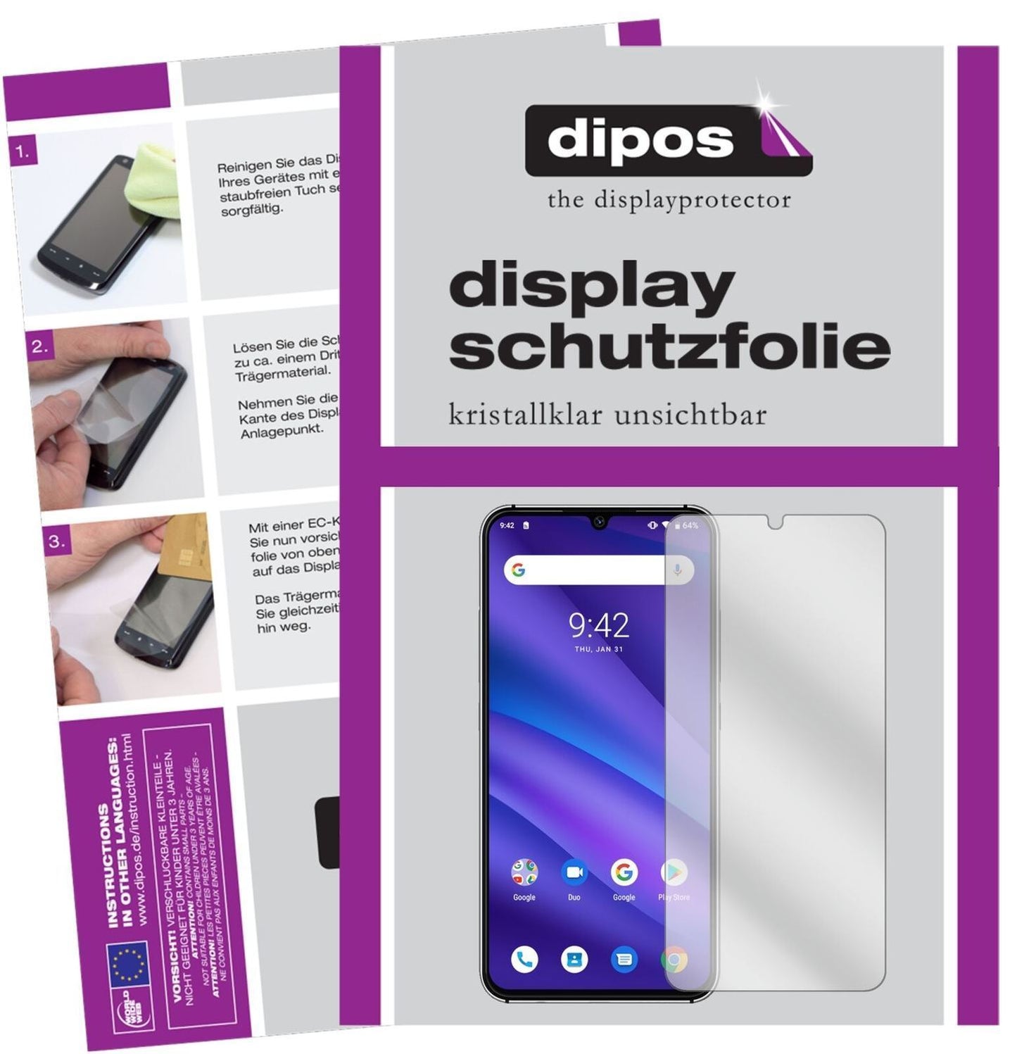 5x Schutzfolie klar für Umidigi A5 Pro Display-Sch (2)