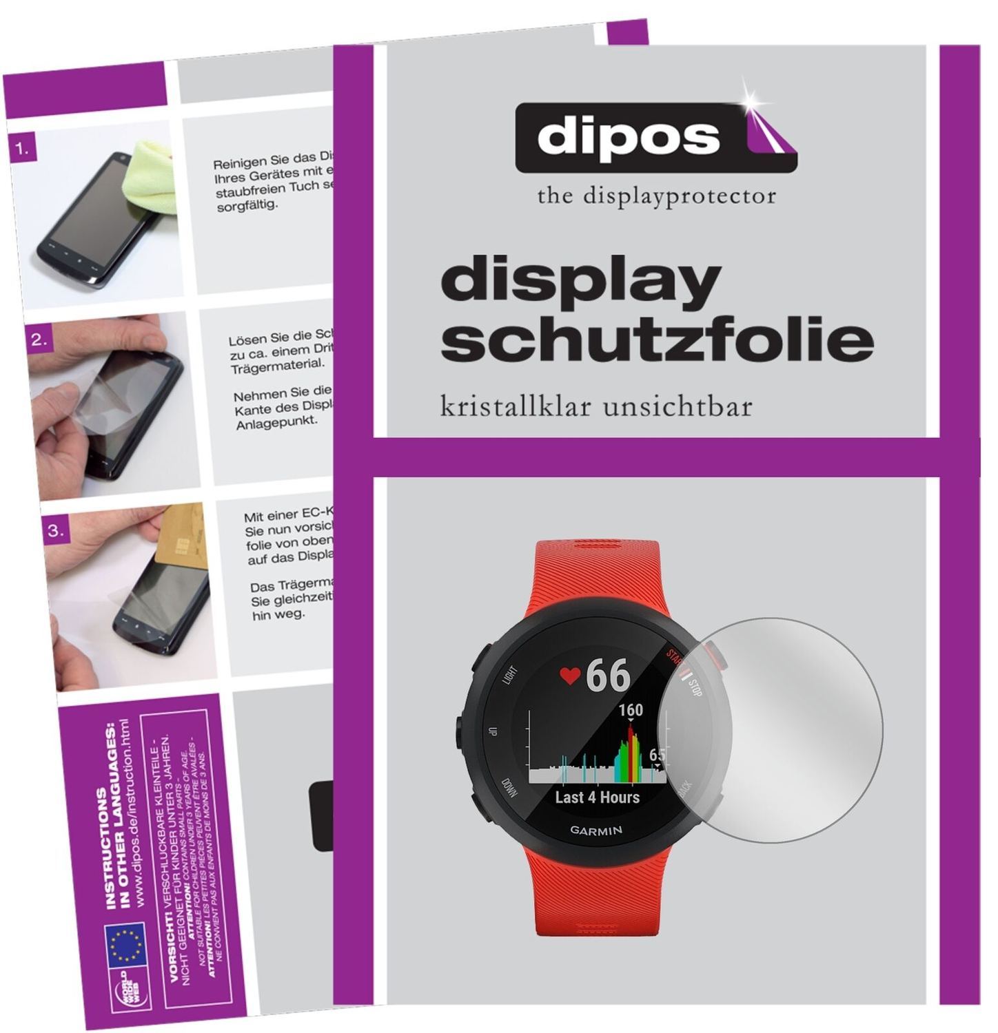 5x Schutzfolie klar für Garmin Forerunner 45 S Dis (2)