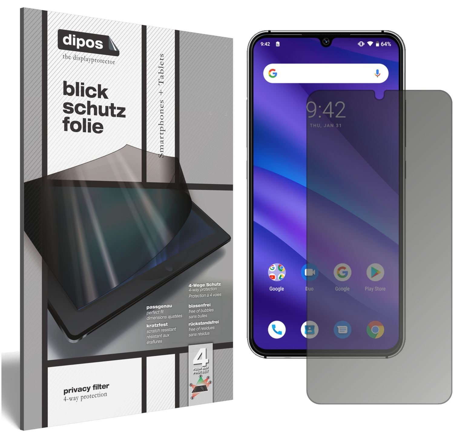 Blickschutzfolie für Umidigi A5 Pro matt Schutzfol (1)
