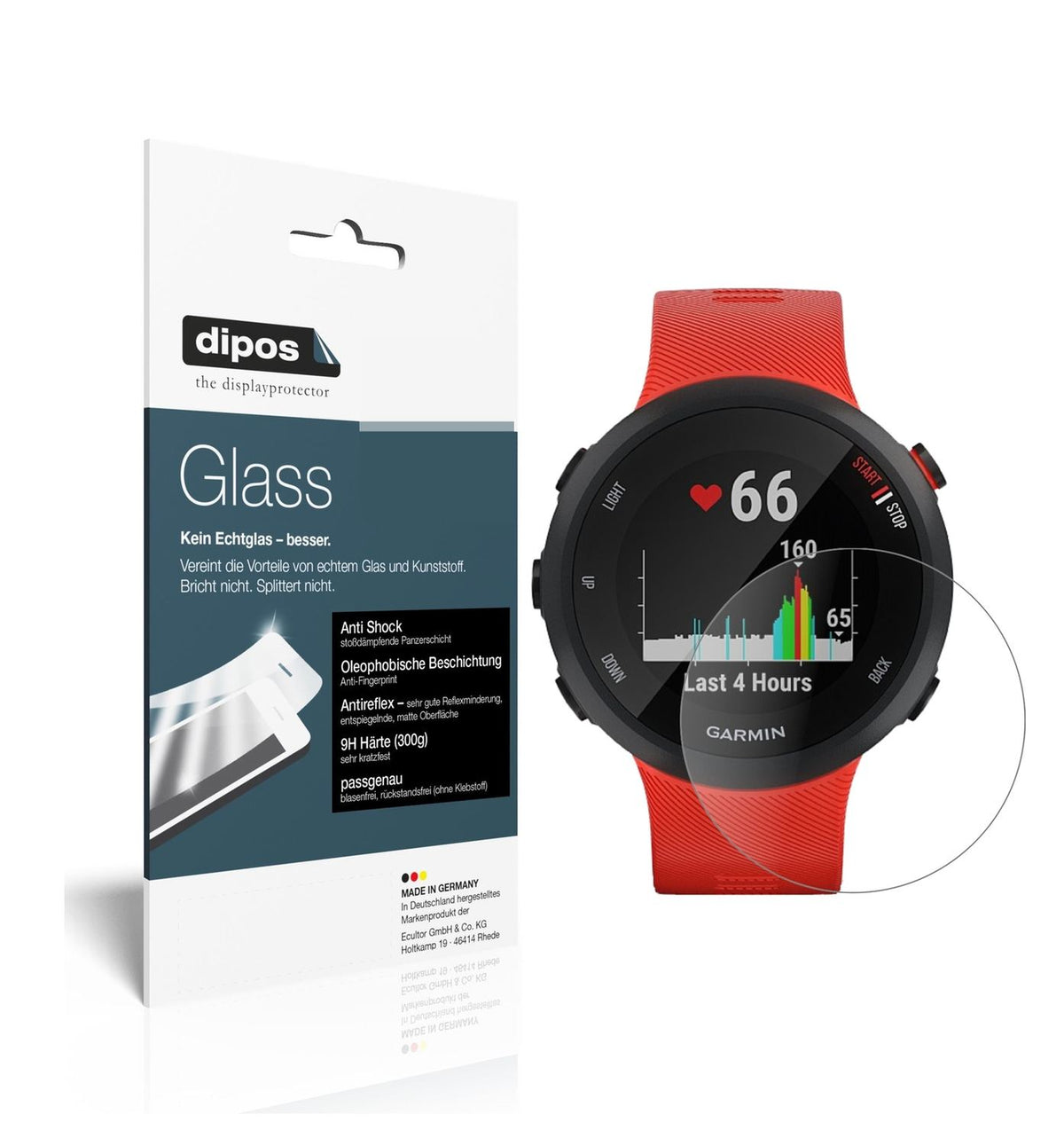 2x 9H Schutzfolie matt für Garmin Forerunner 45 Pa (1)