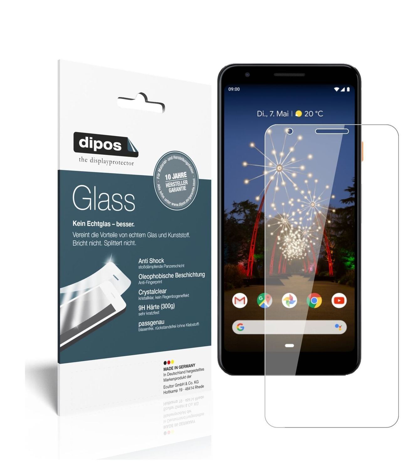 1x 9H Schutzfolie für Google Pixel 3a XL Panzerfol (2)