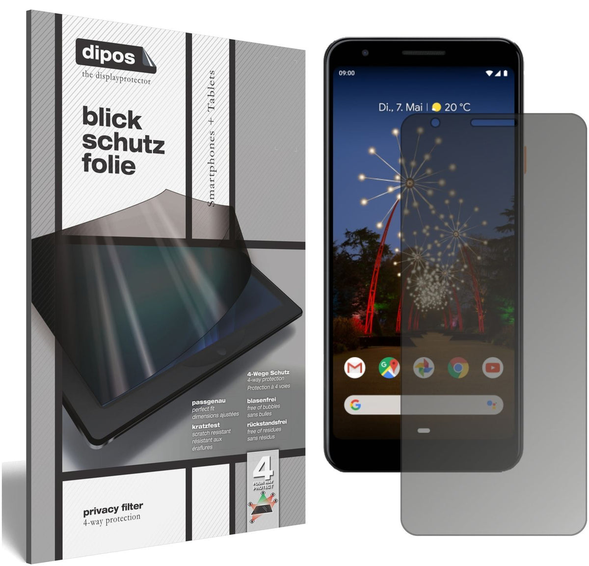 Blickschutzfolie für Google Pixel 3a matt Schutzfo (1)