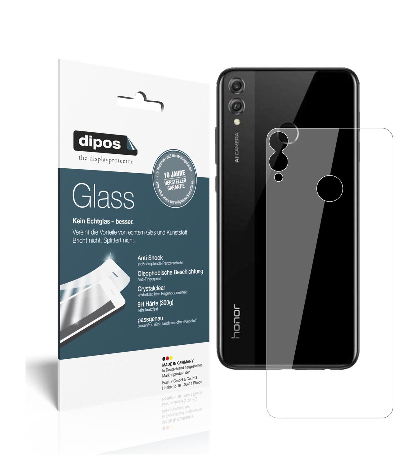 2x 9H Schutzfolie für Honor View 10 Lite Rückseite (1)