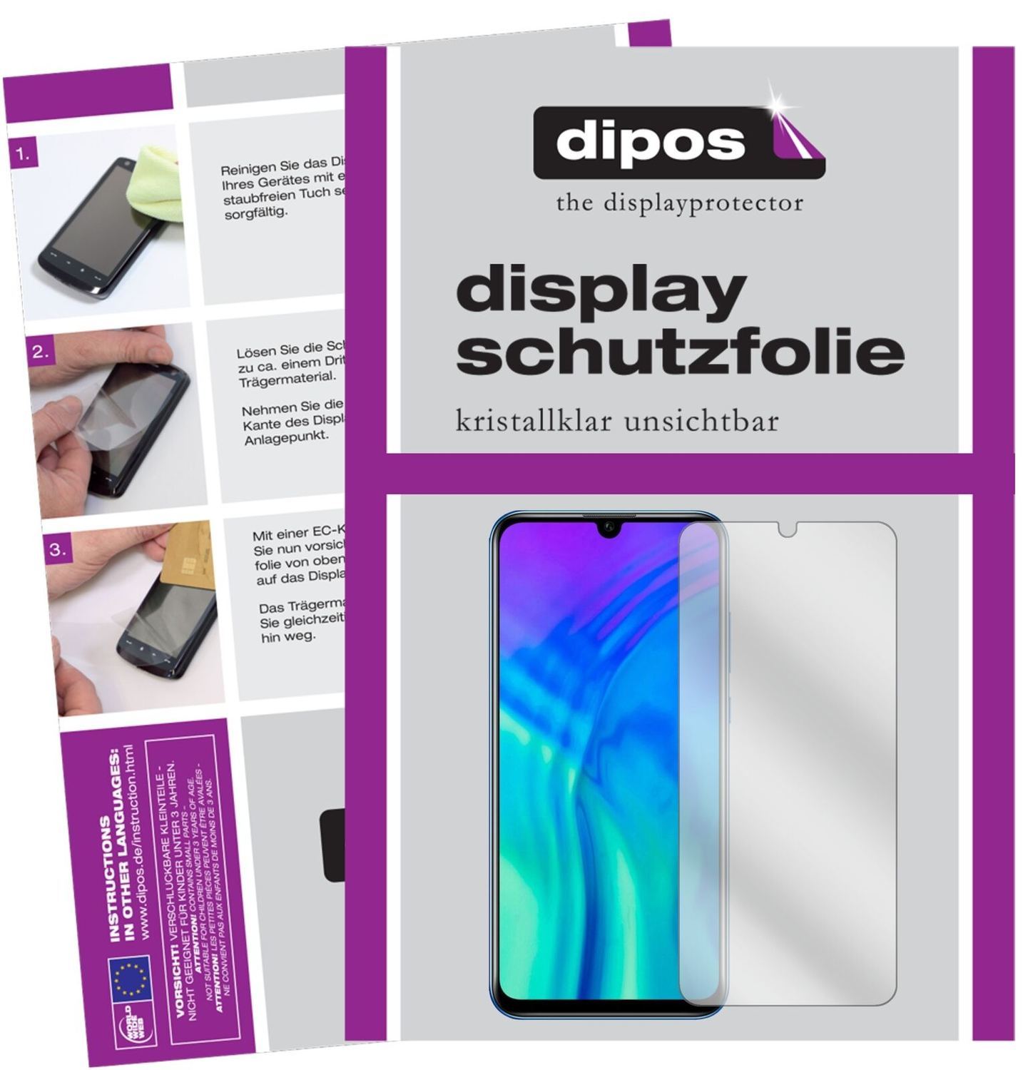 5x Schutzfolie klar für Honor 20i Display-Schutzfo (2)