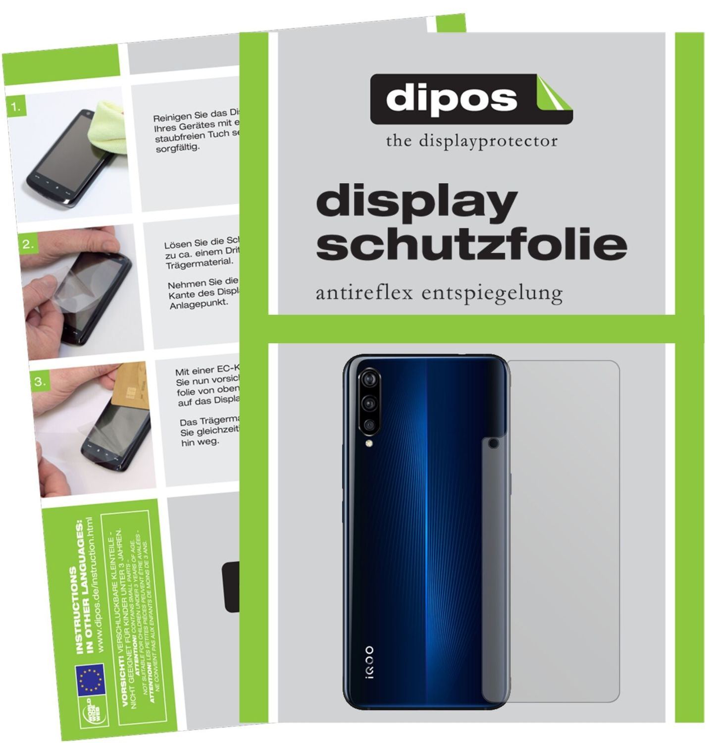 5x Schutzfolie matt für Vivo IQOO Rückseite Displa (2)