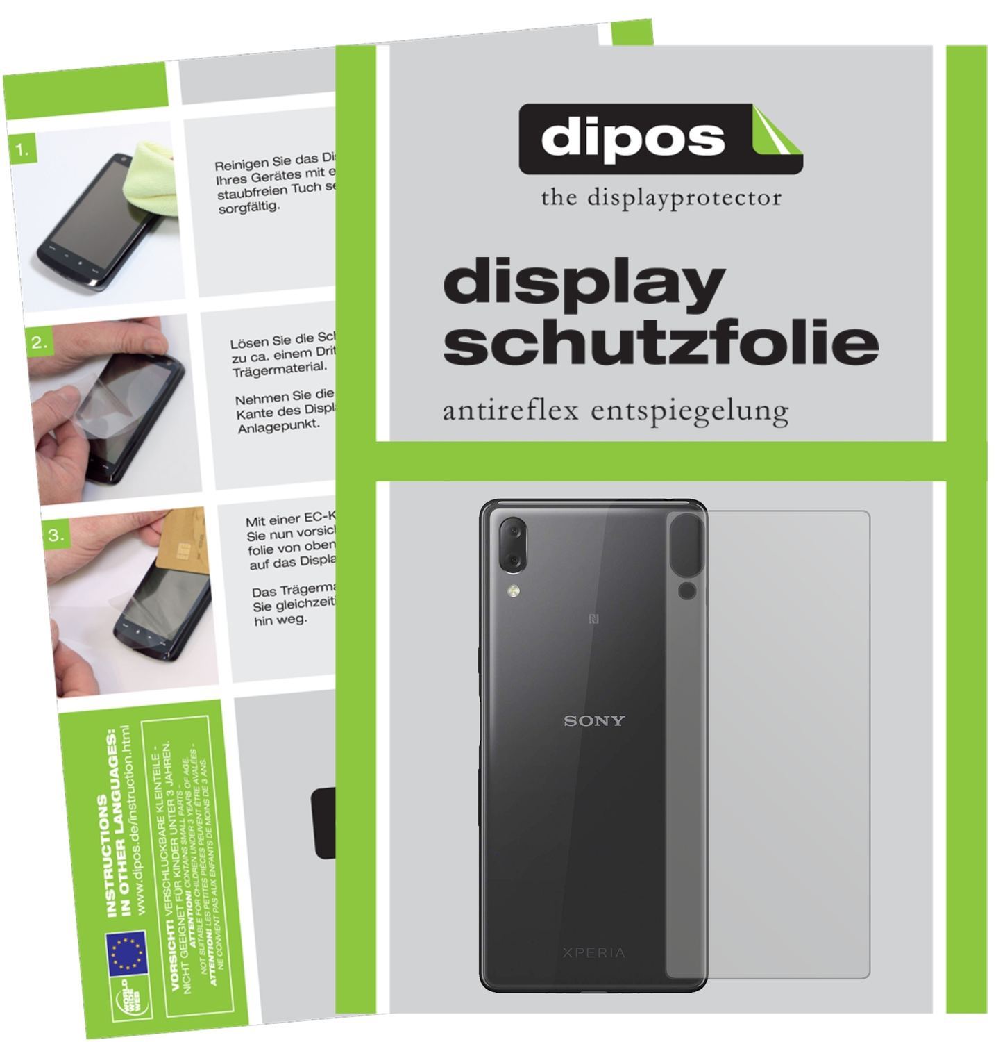 2x Schutzfolie matt für Sony Xperia L3 Rückseite D (1)