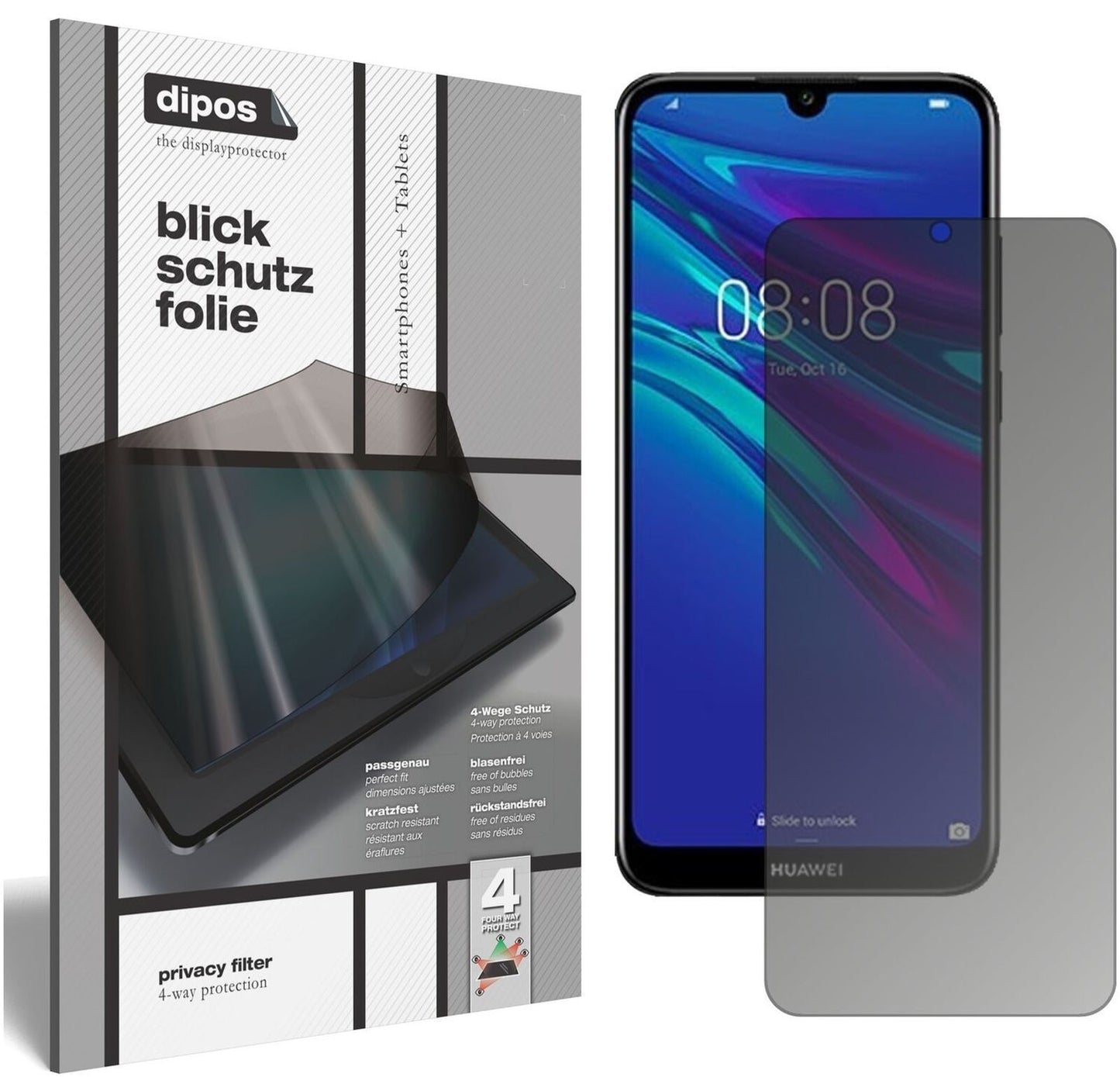 Blickschutzfolie für Huawei Y6 (2019) matt Schutzf (2)