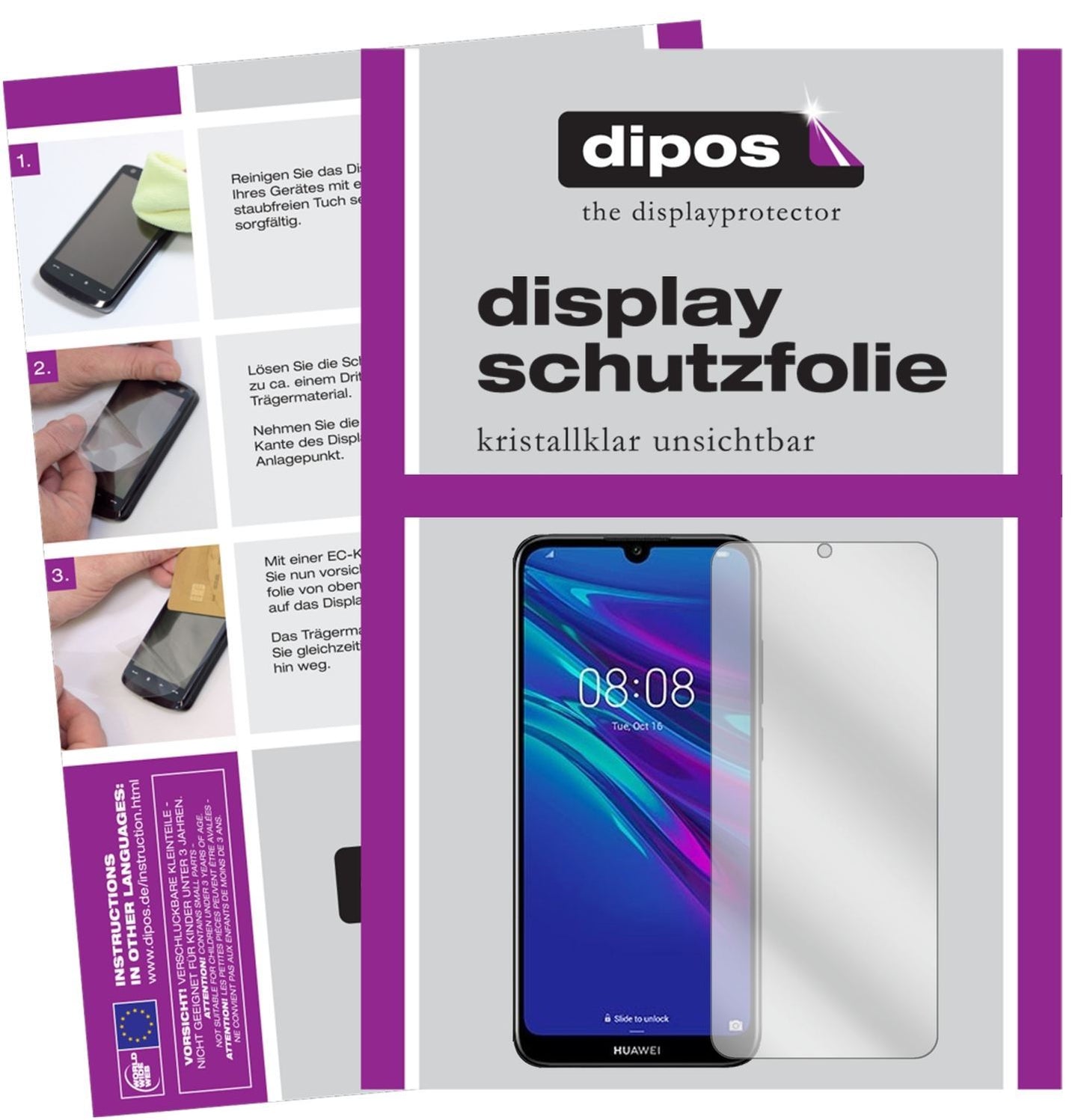 6x Schutzfolie klar für Huawei Y6 (2019) Display-S (1)