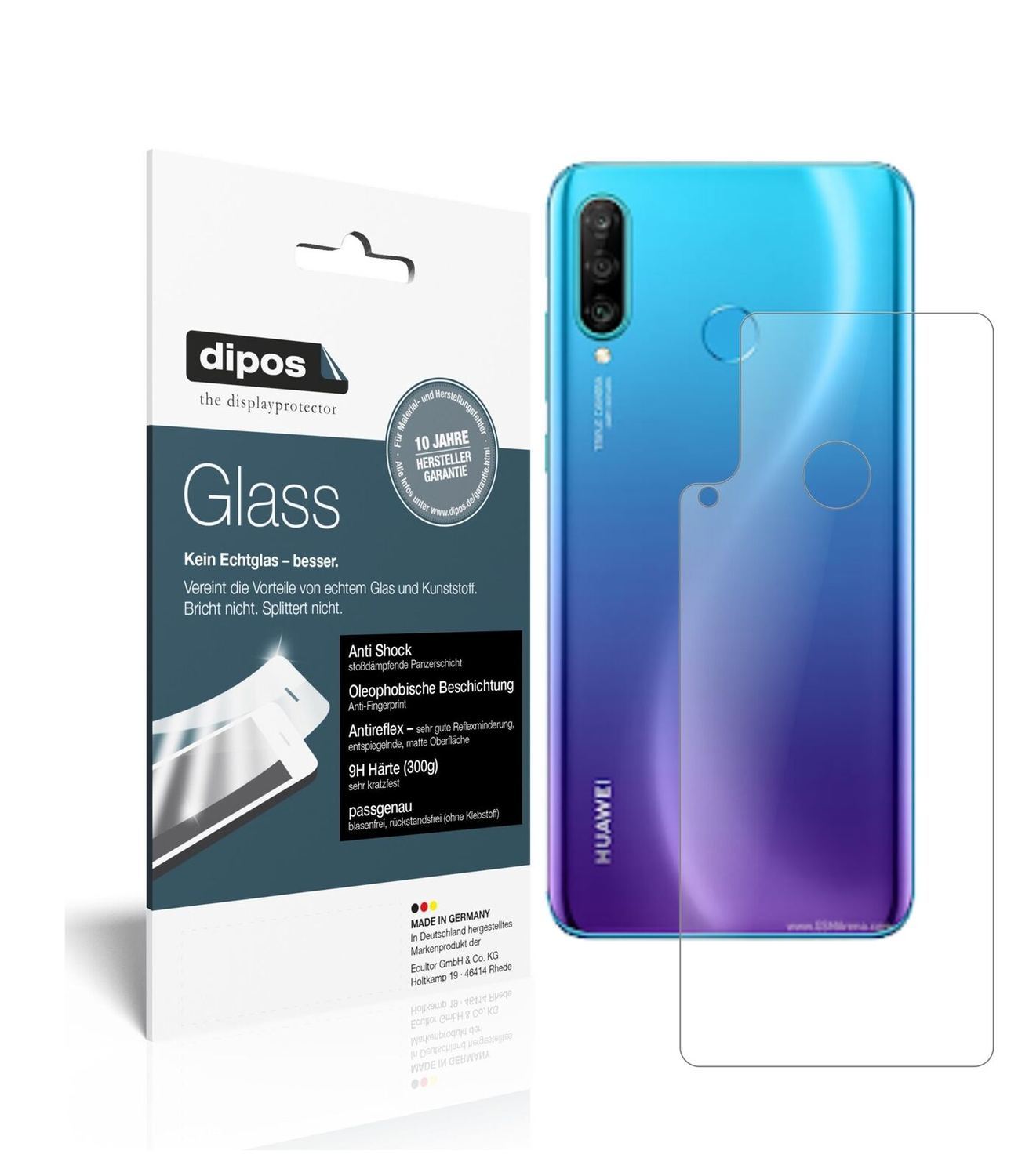 1x 9H Schutzfolie matt für Huawei Nova 4e Rückseit (2)