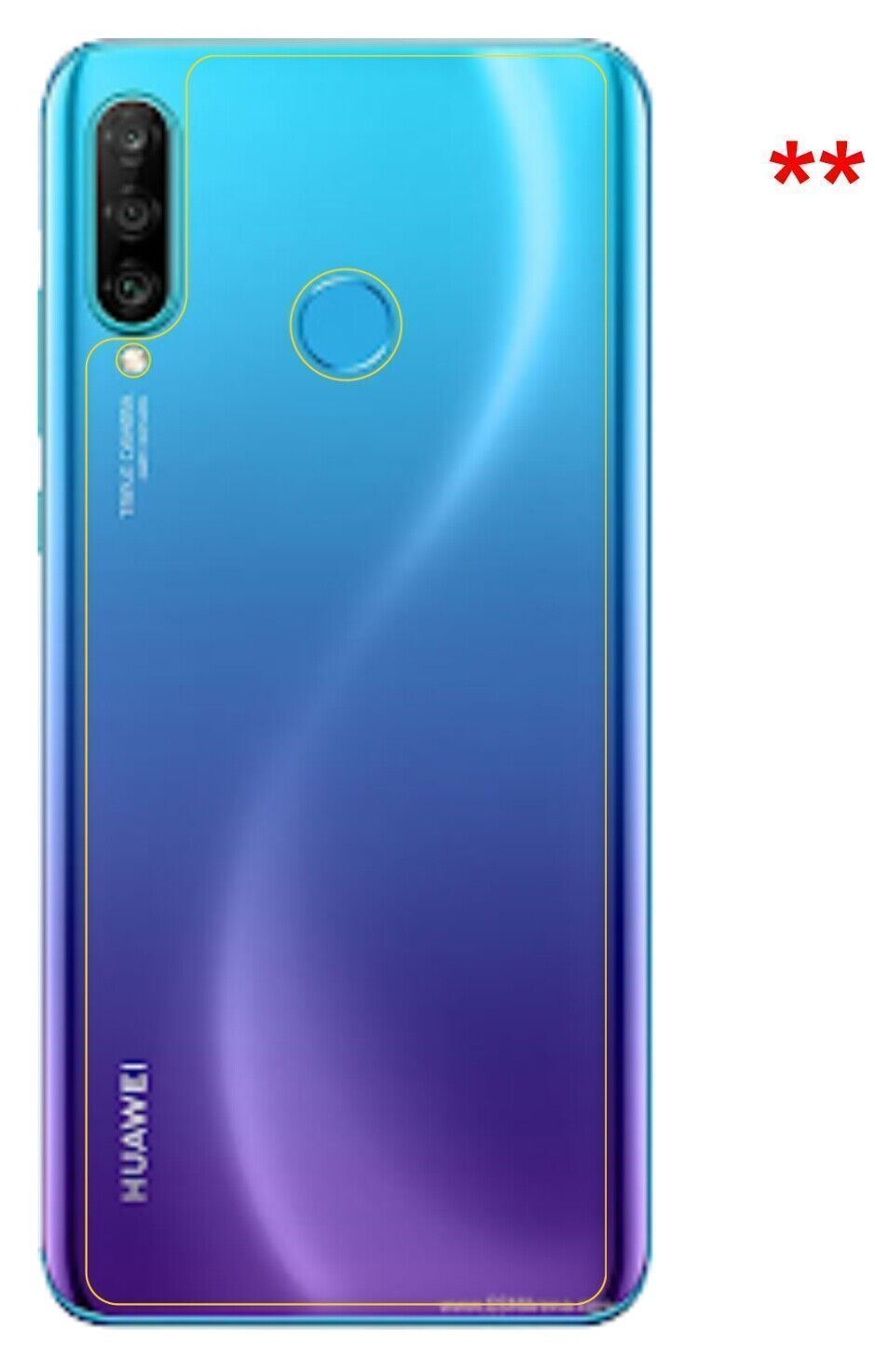 1x 9H Schutzfolie matt für Huawei Nova 4e Rückseit (9)