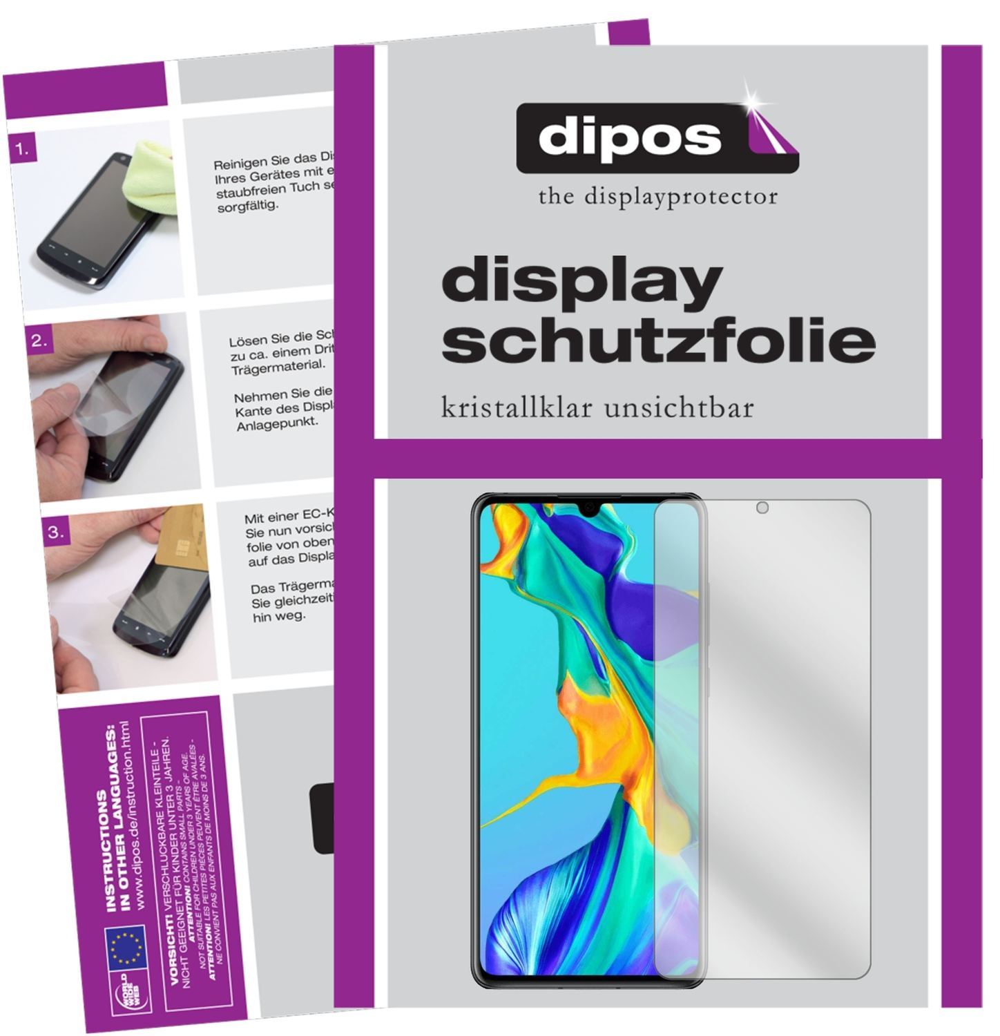 4x Schutzfolie klar für Huawei P30 Display-Schutzf (1)
