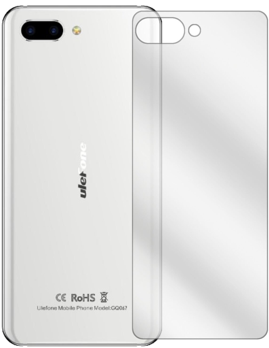 2x Schutzfolie klar für Ulefone T2 Pro Rückseite D (2)