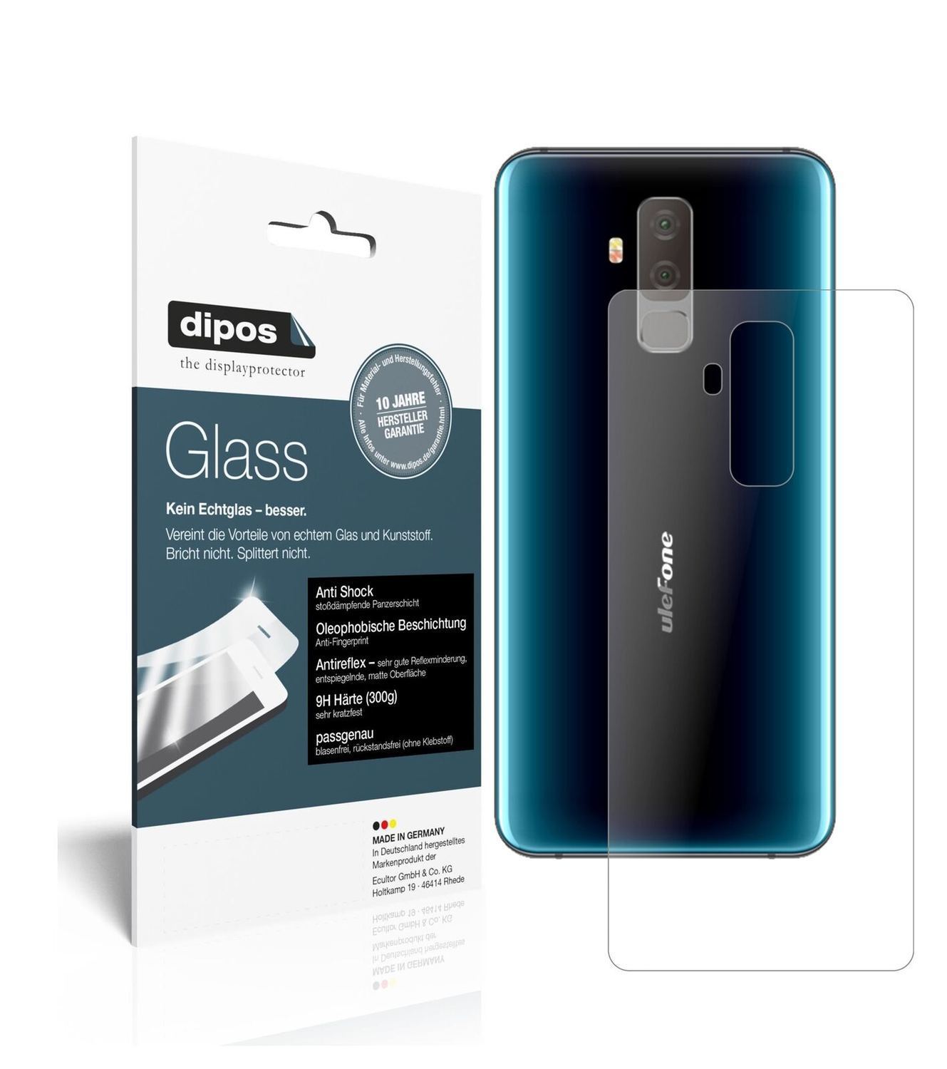 1x 9H Schutzfolie matt für Ulefone T2 Rückseite Pa (2)