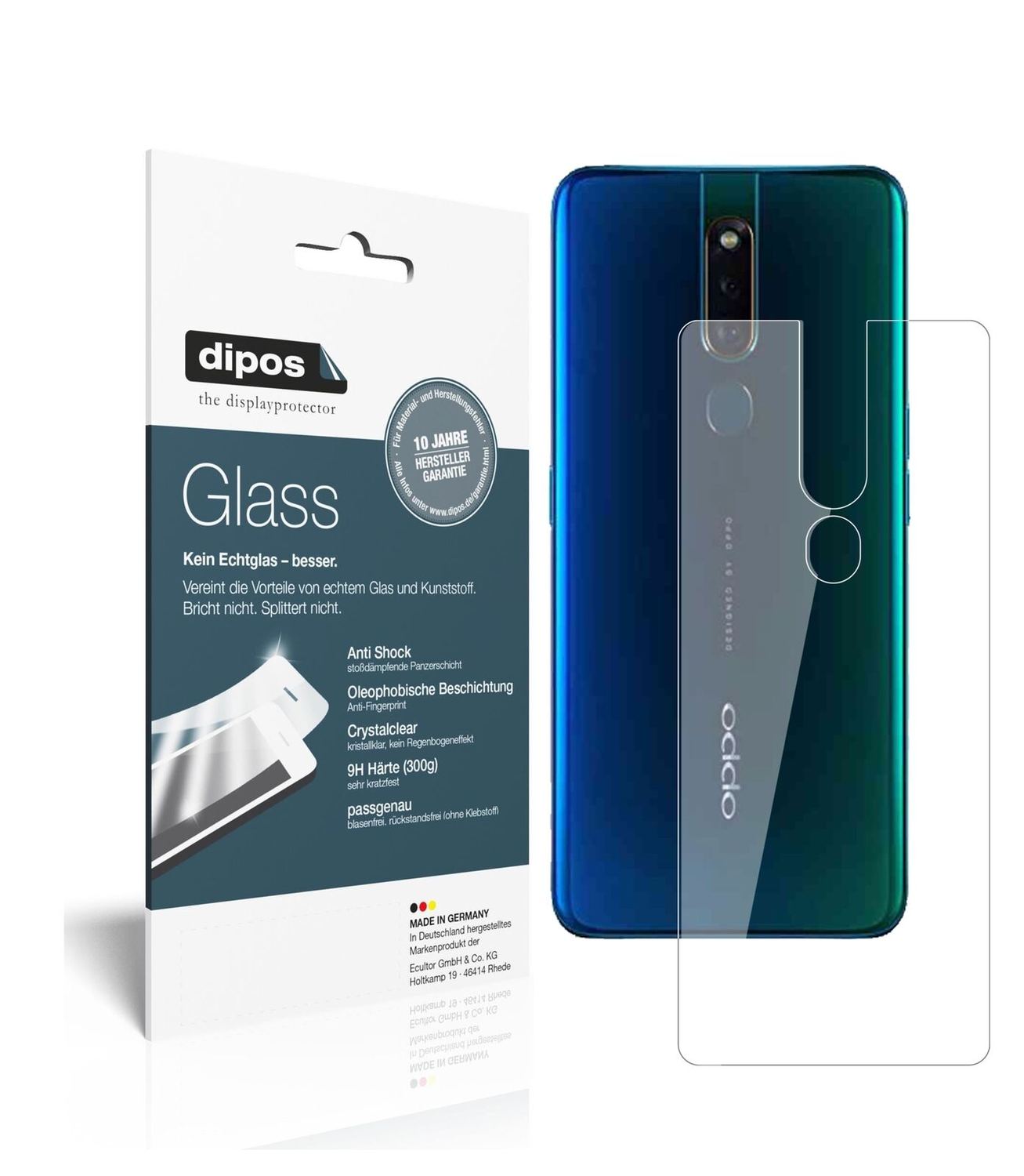 1x 9H Schutzfolie für Oppo F11 Rückseite Panzerfol (2)
