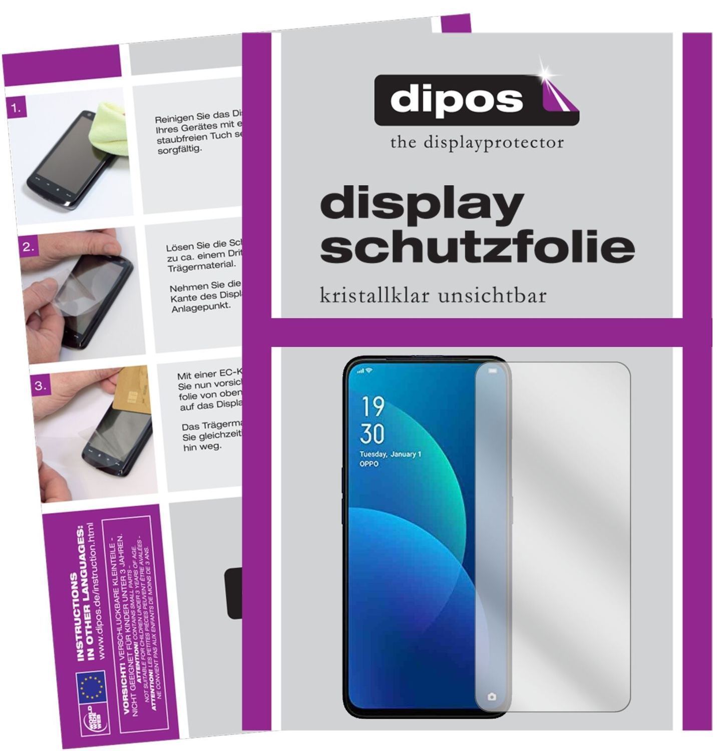 5x Schutzfolie klar für Oppo F11 Pro Display-Schut (2)