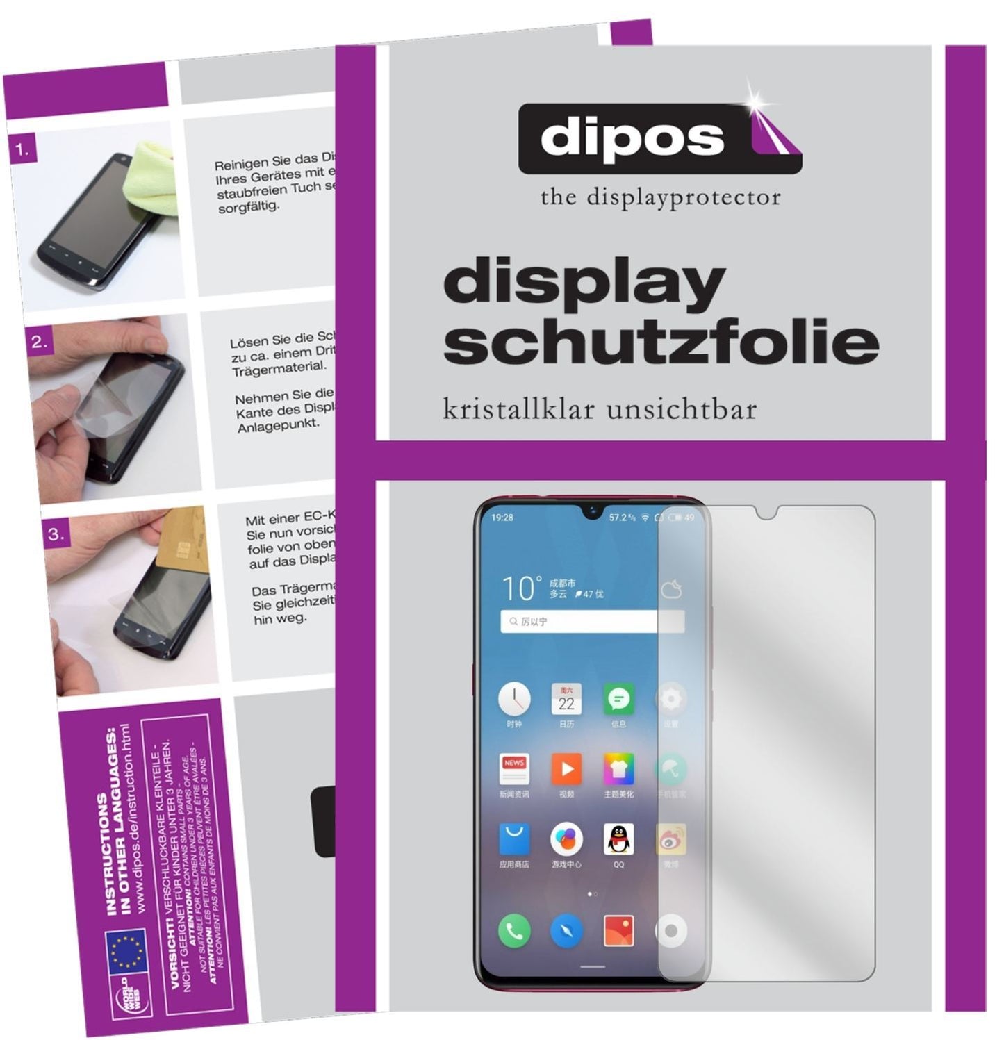 2x Schutzfolie klar für Meizu Note 9 Display-Schut (1)