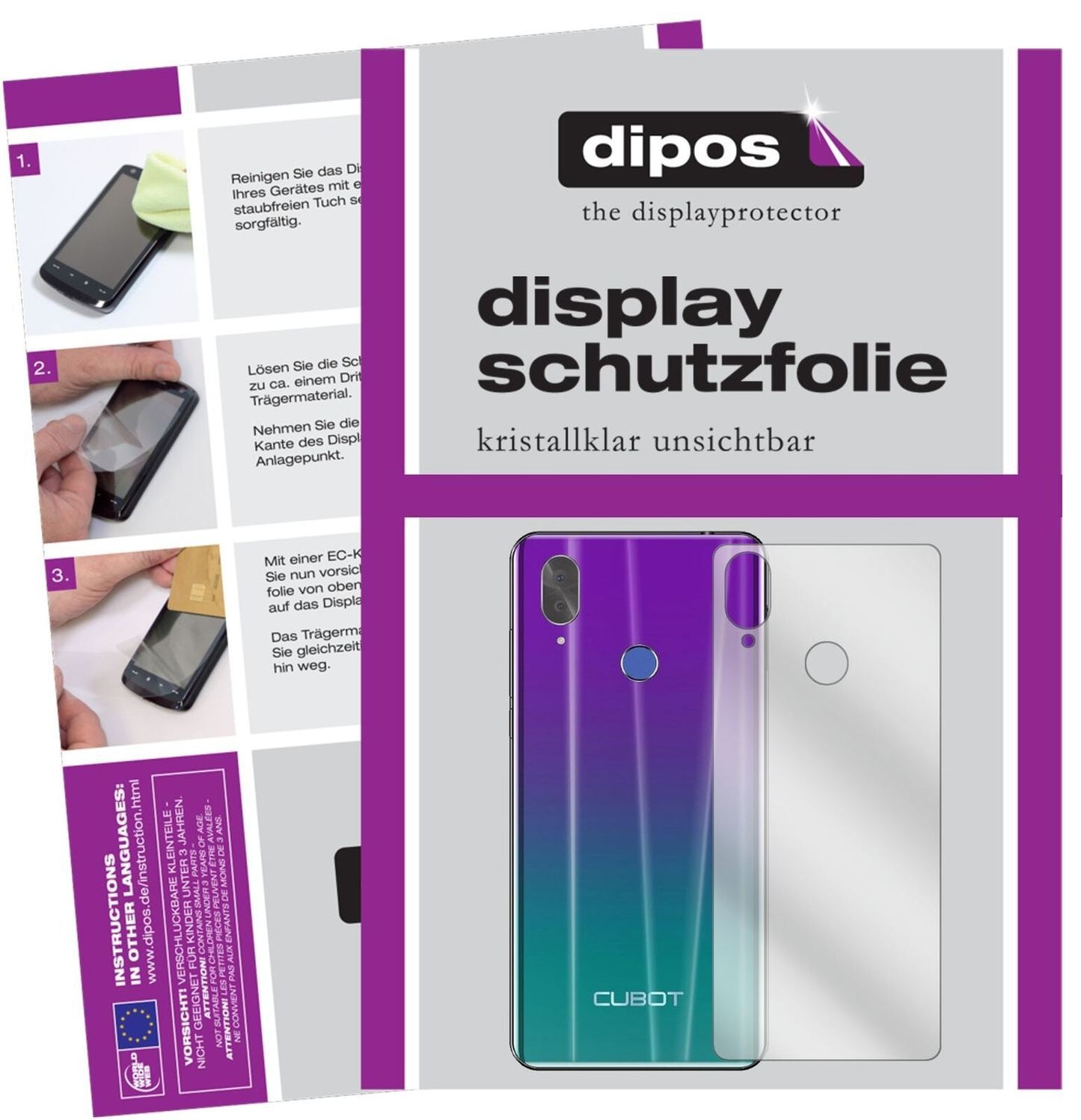 5x Schutzfolie klar für Cubot X19 Rückseite Displa (2)