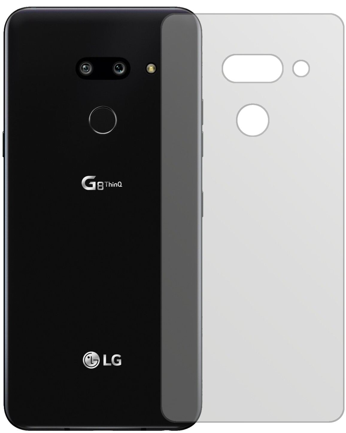 2x Schutzfolie matt für LG G8 ThinQ Rückseite Disp (2)