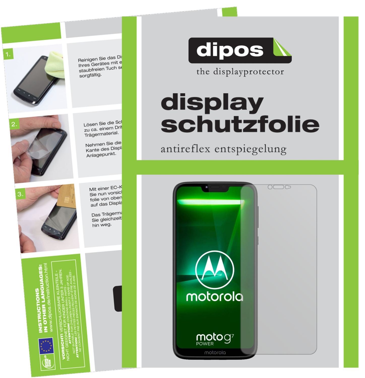 2x Schutzfolie matt für Motorola Moto G7 Power Dis (1)