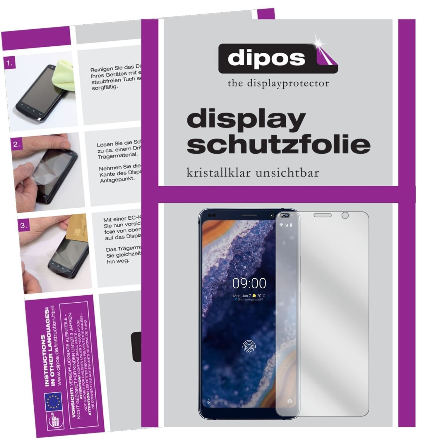 5x Schutzfolie klar für Nokia 9 PureView Display-S (2)