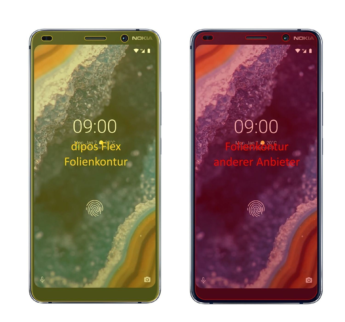 3x 3D Full Cover Schutzfolie für Nokia 9 PureView (2)