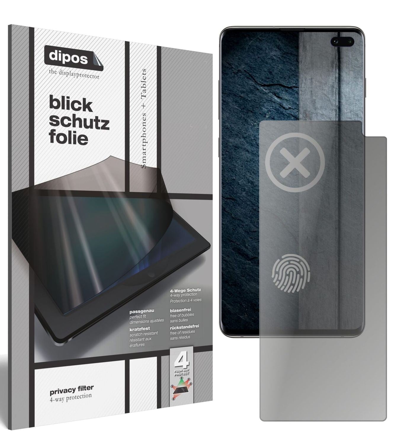 Blickschutzfolie für Samsung Galaxy S10 Plus matt  (2)