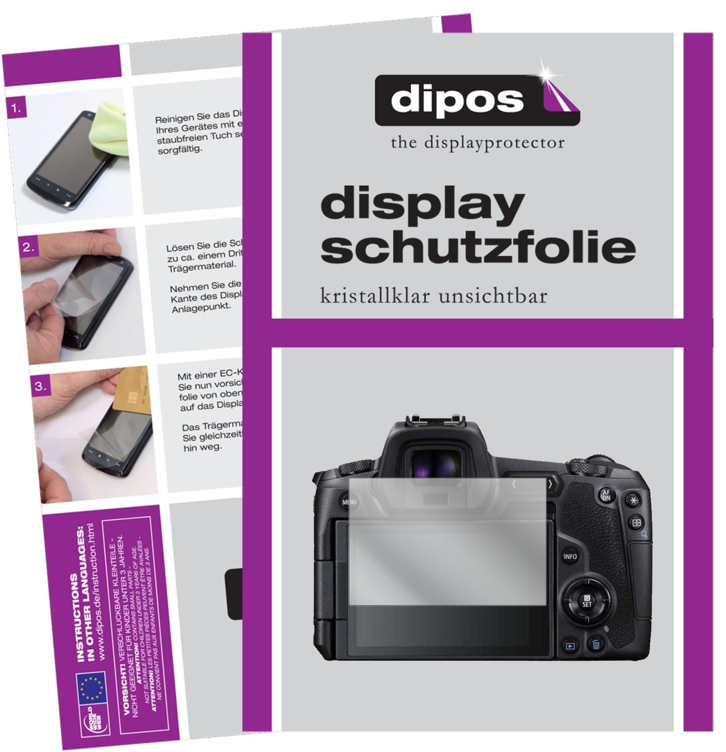 2x Schutzfolie klar für Canon EOS R Display-Schutz (1)
