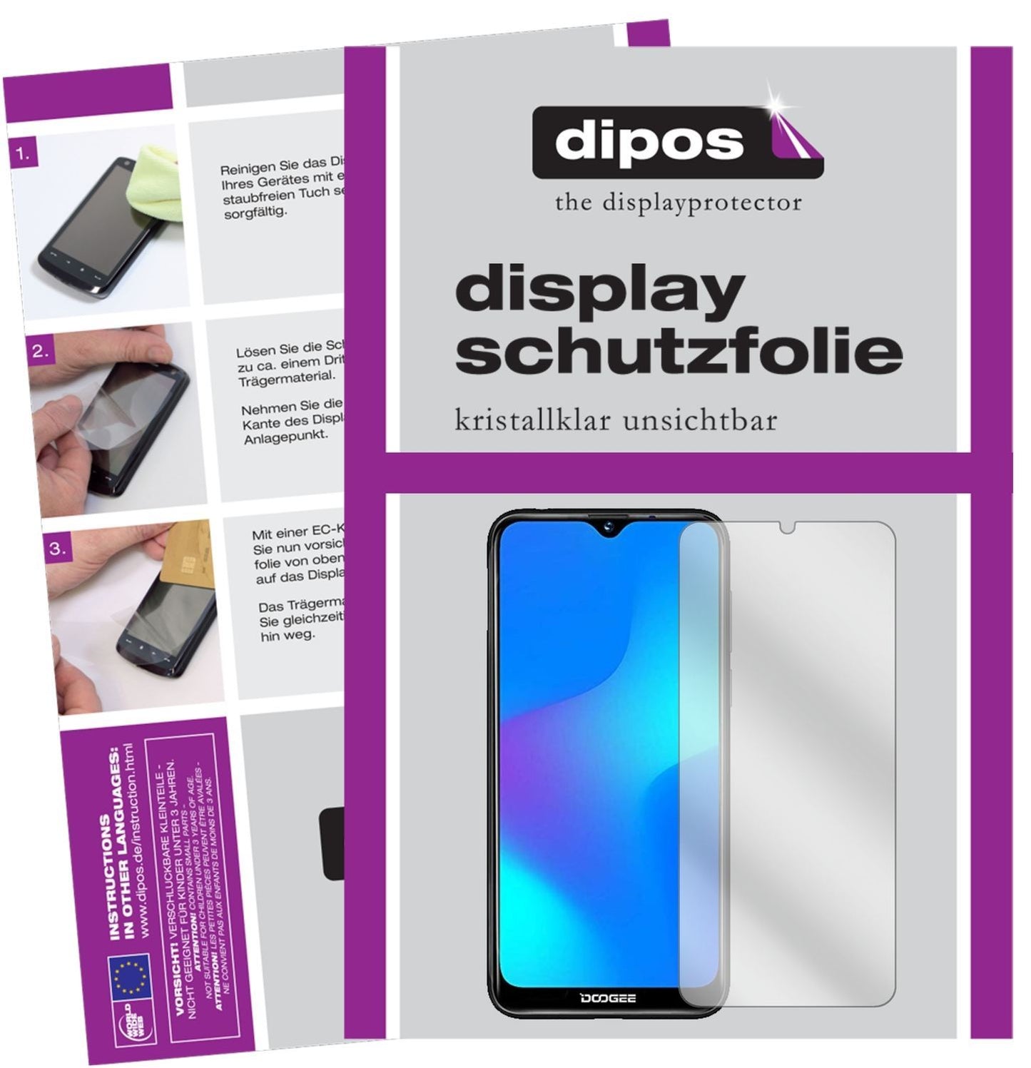 2x Schutzfolie klar für Doogee Y8 Display-Schutzfo (1)