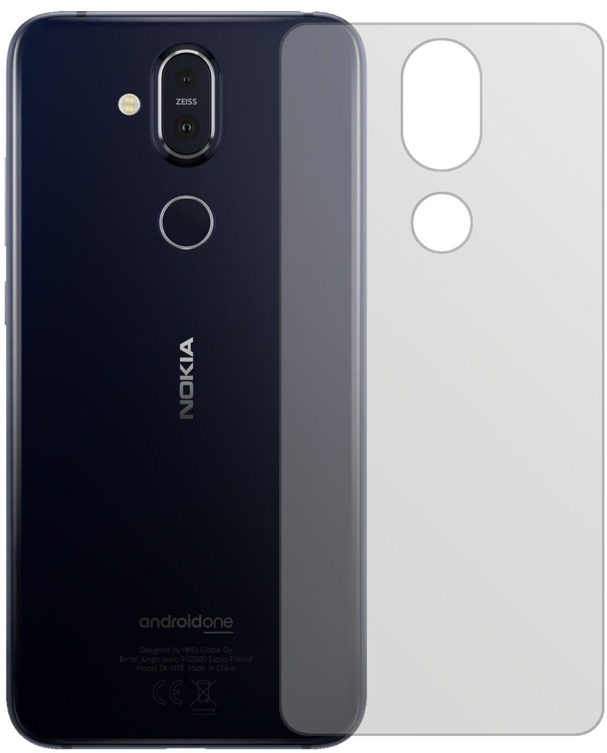 1x Schutzfolie matt für Nokia 8.1 Rückseite Displa (1)