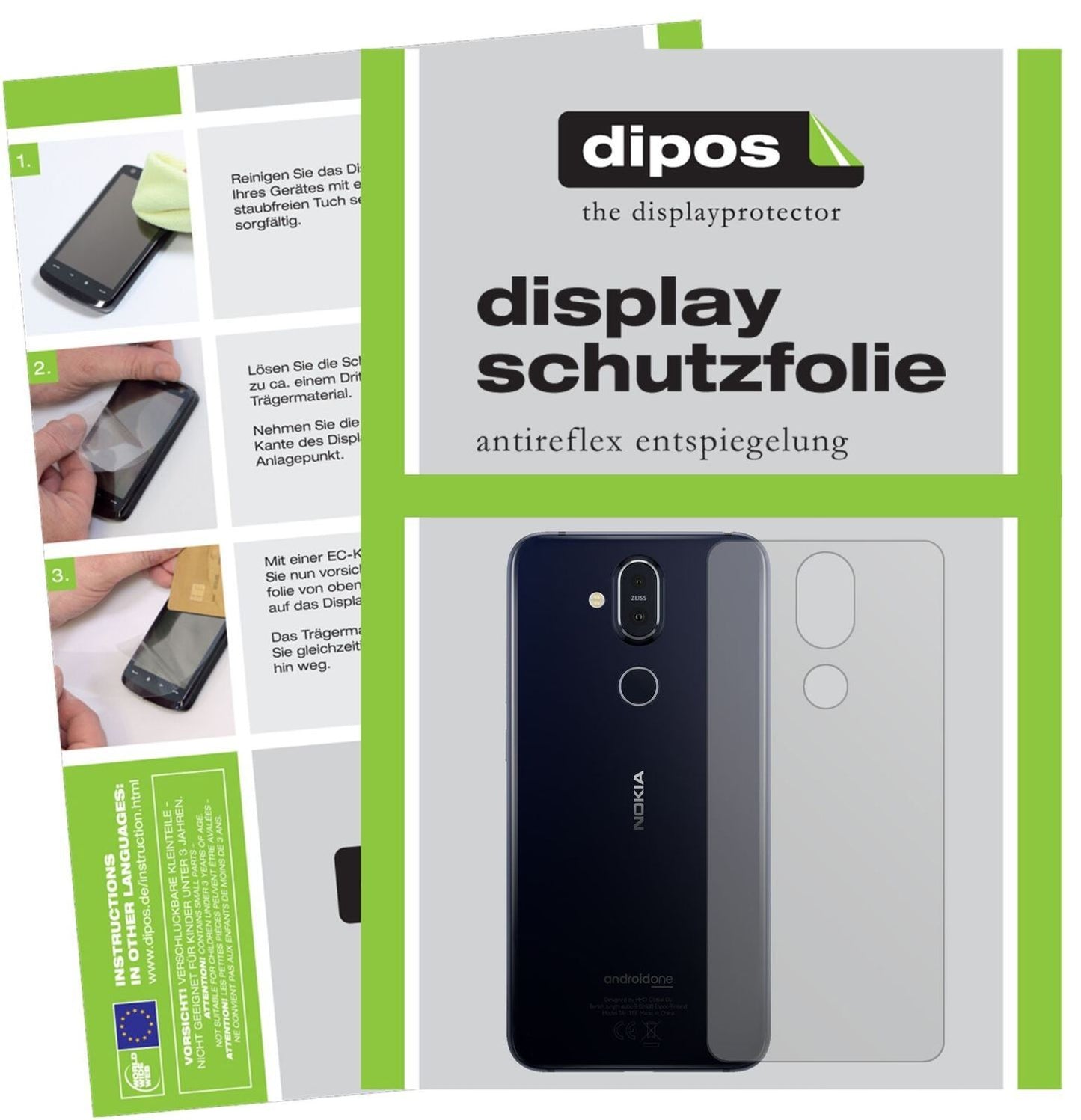 1x Schutzfolie matt für Nokia 8.1 Rückseite Displa (2)
