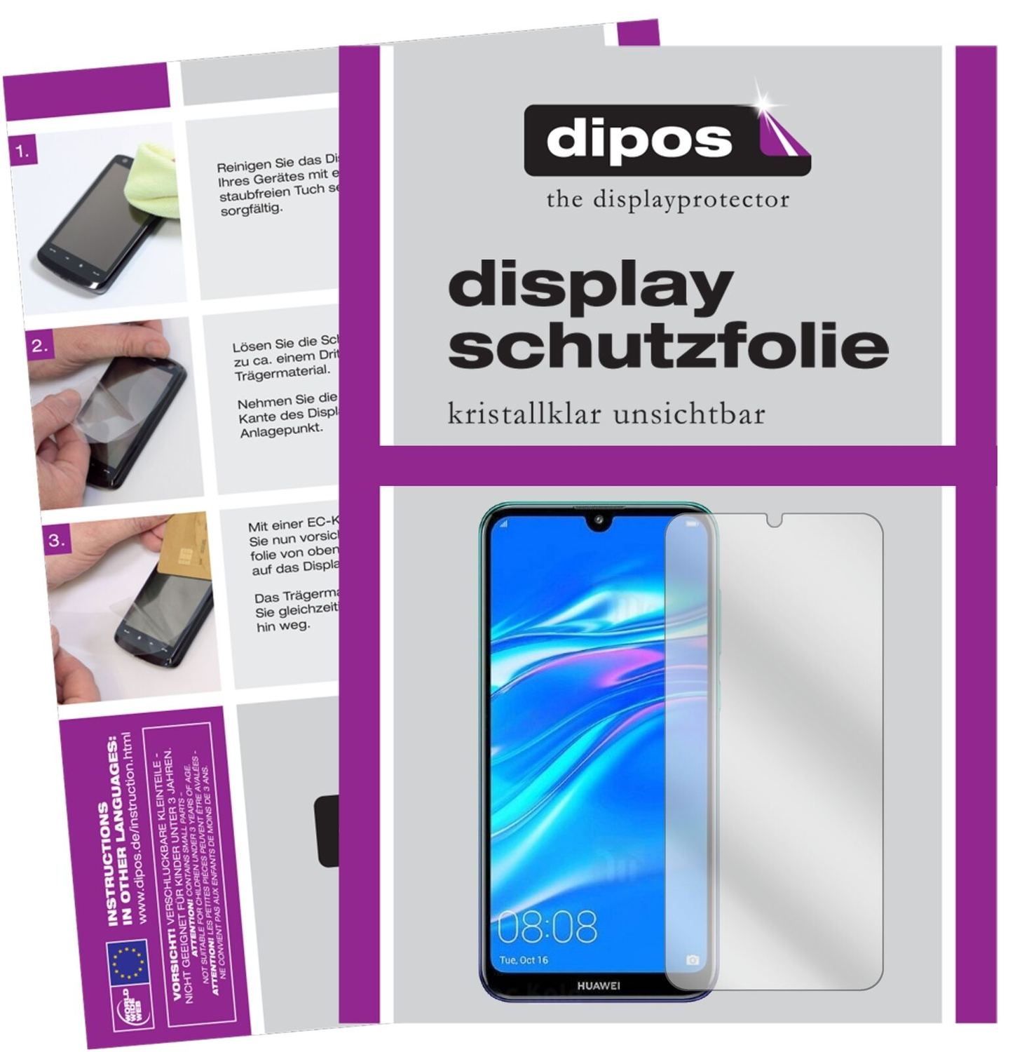 1x Schutzfolie klar für Huawei Enjoy 9 Display-Sch (2)