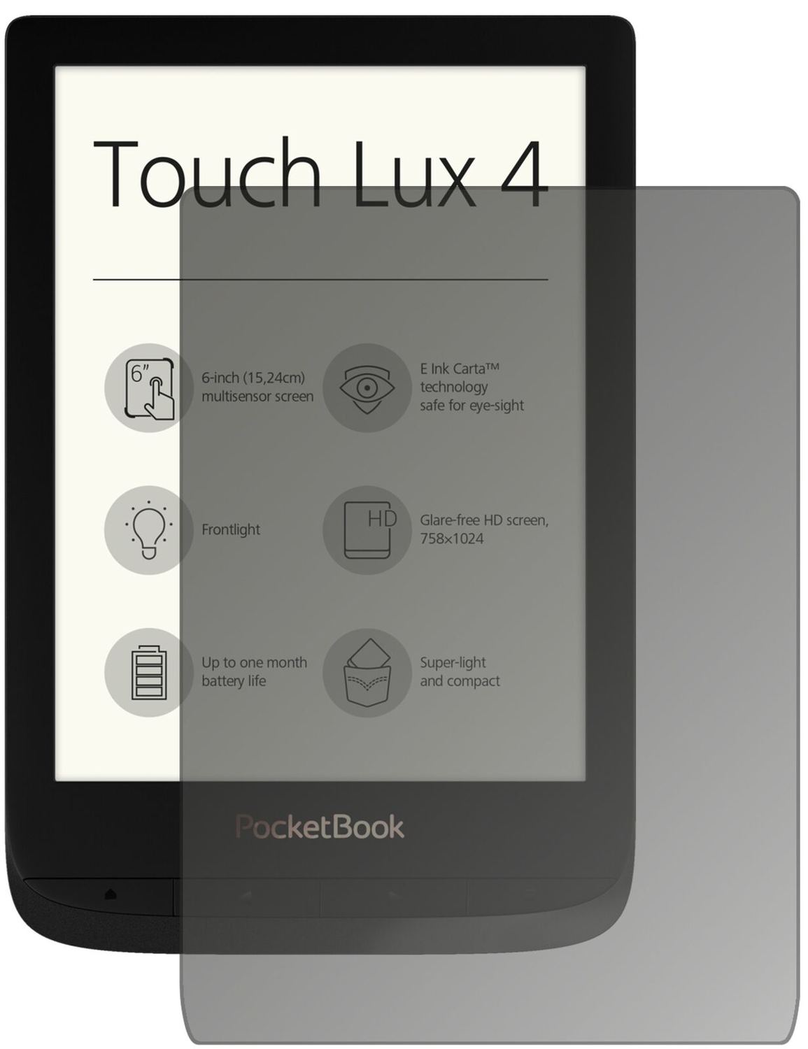 Blickschutzfolie für PocketBook Touch Lux 4 matt S (1)