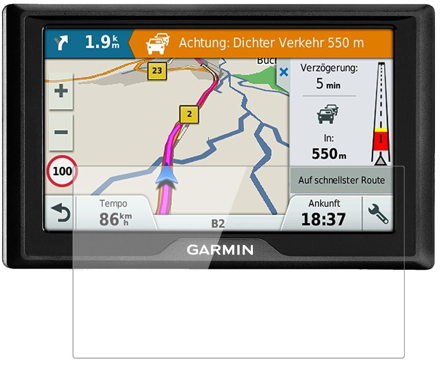 1x 9H Schutzfolie für Garmin Drive 5 MT-S EU Panze (1)